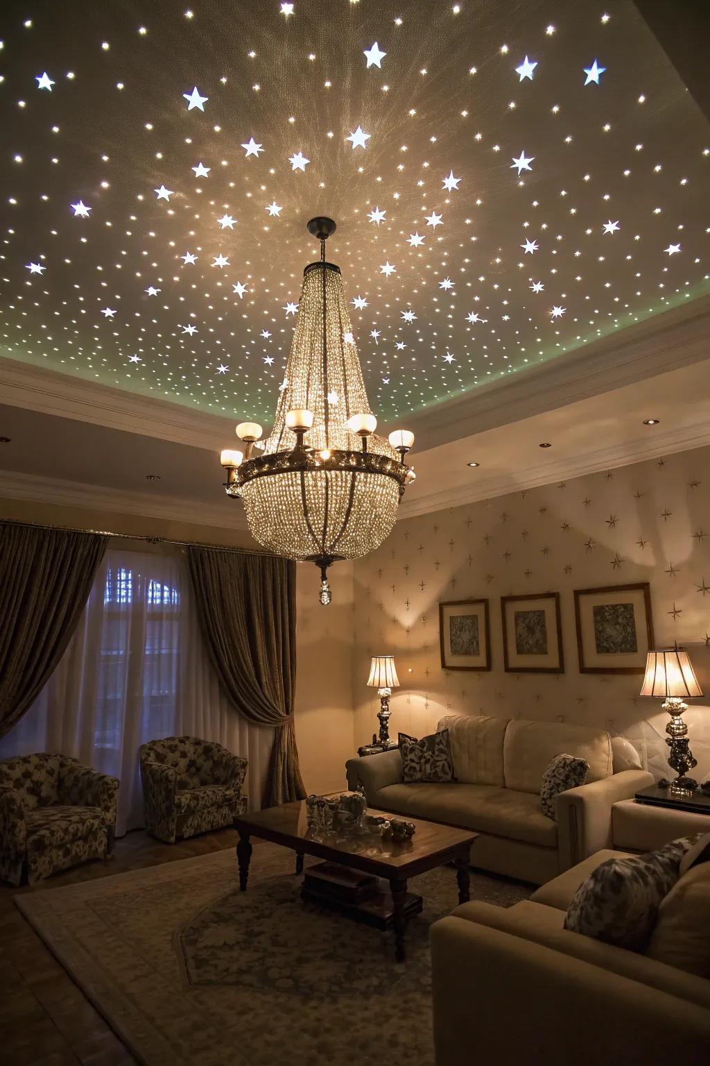 Heavenly ornate lights captivate with a starlit effect.