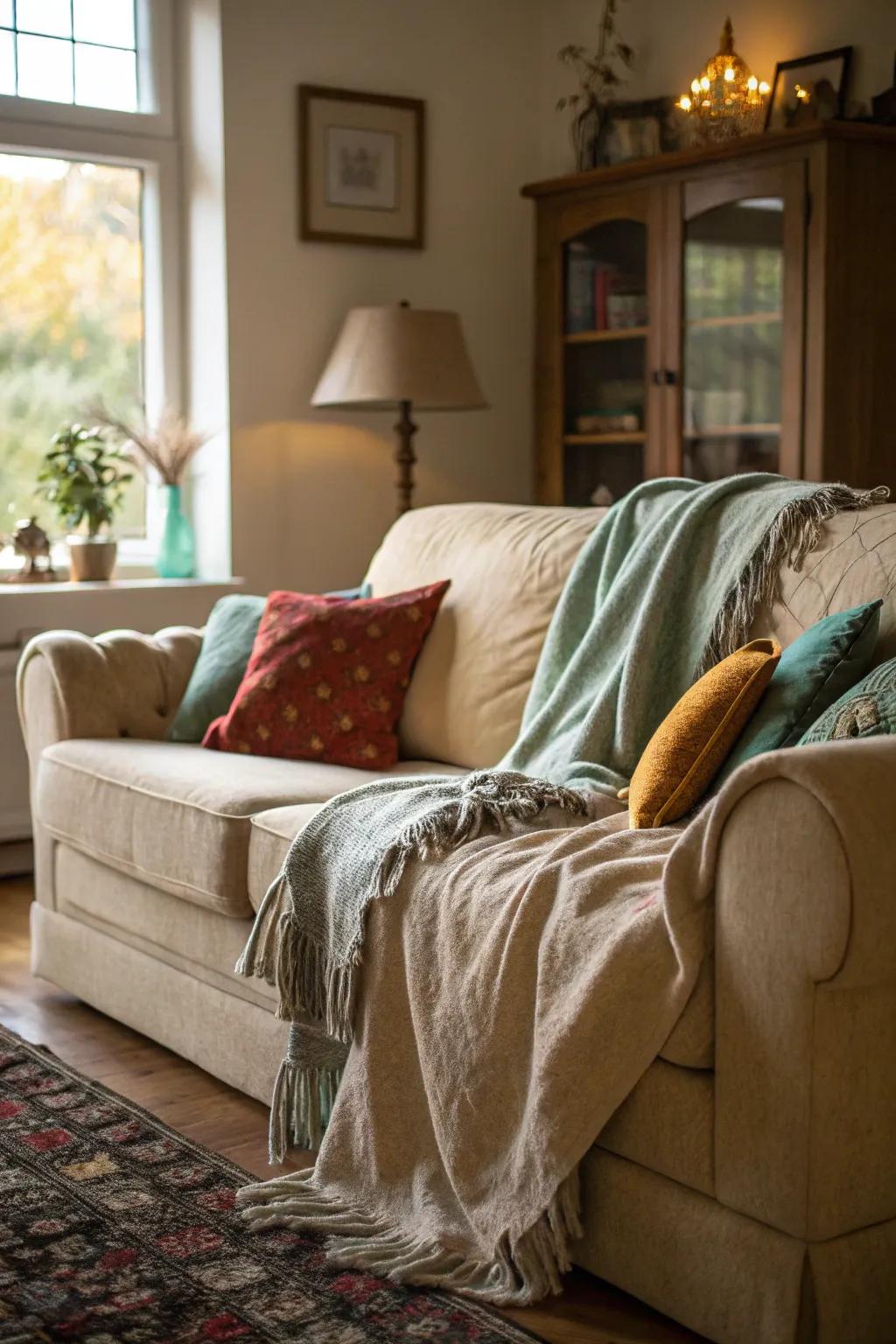 Comfortable decorations make your parlor a sanctuary of unwinding.