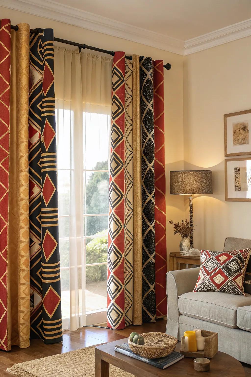 Geometric designs introduce a contemporary edge to your living room.