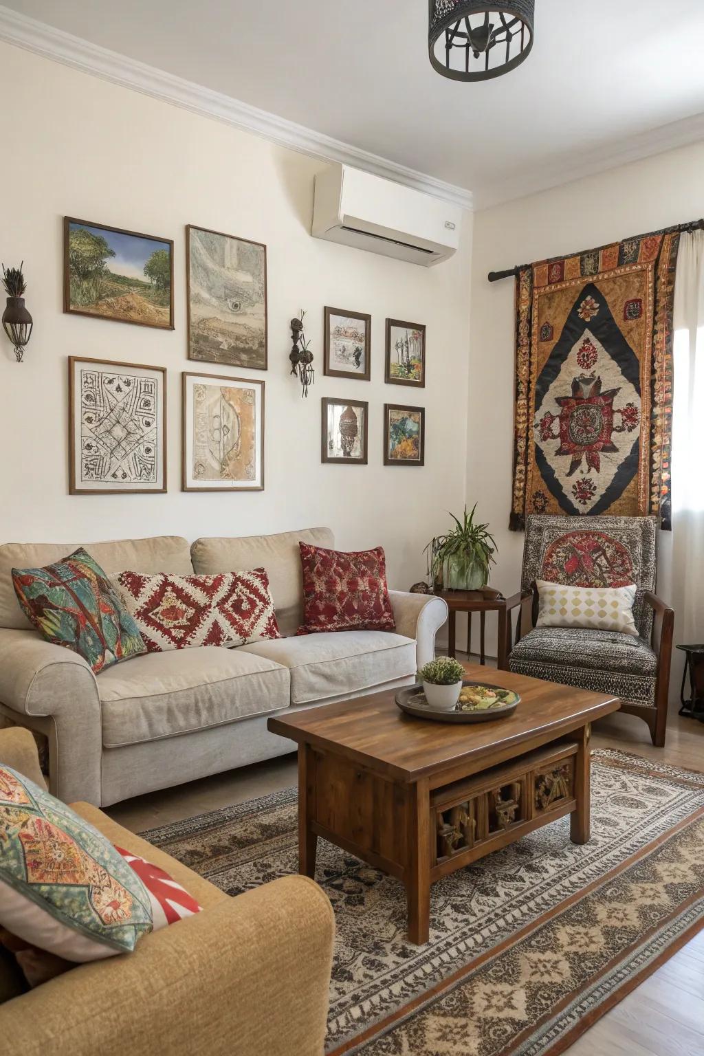 An eclectic family room that showcases personal taste and ingenuity.