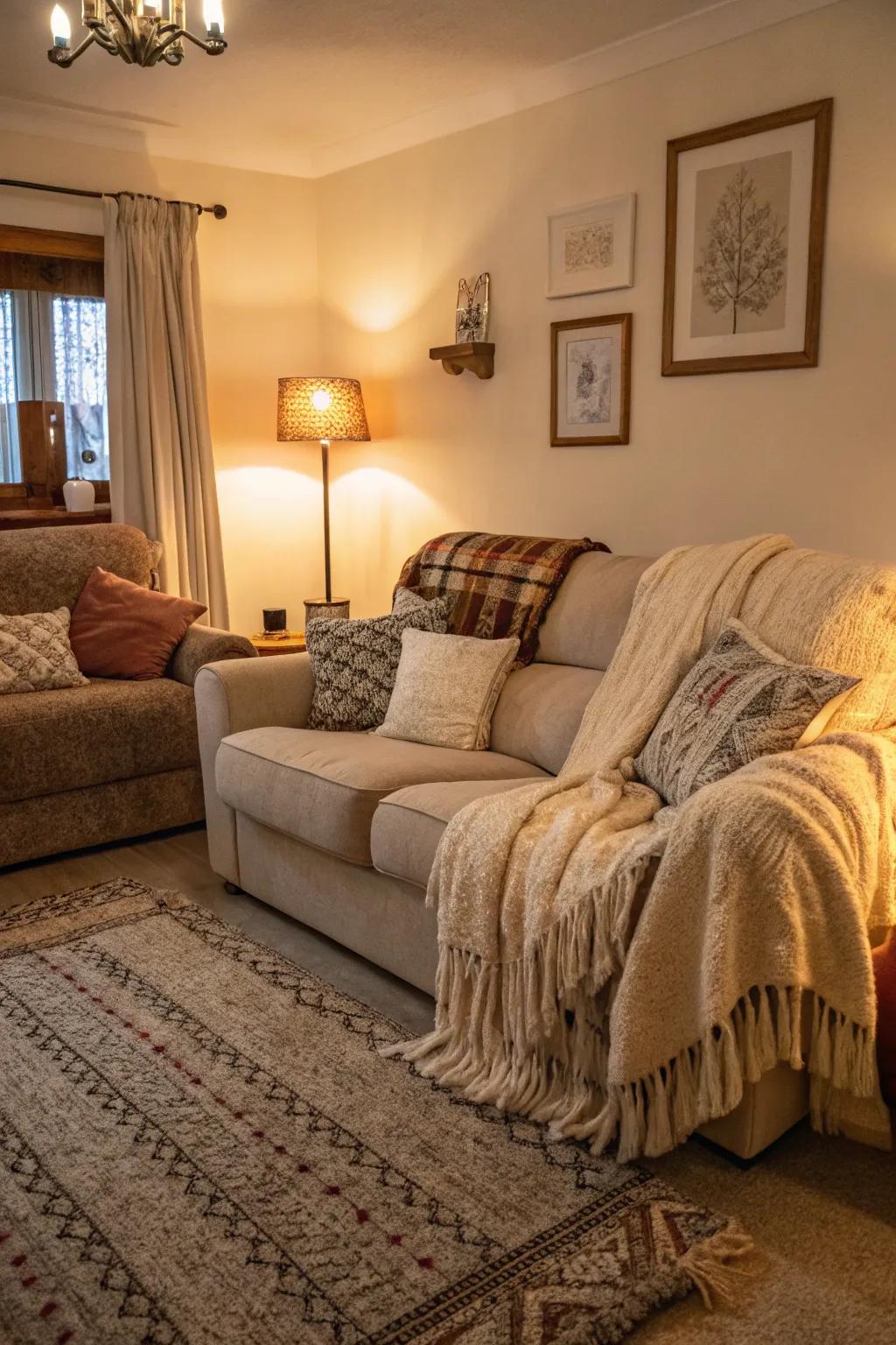 Layers of texture that practically shout ‘warmth and relaxation.’