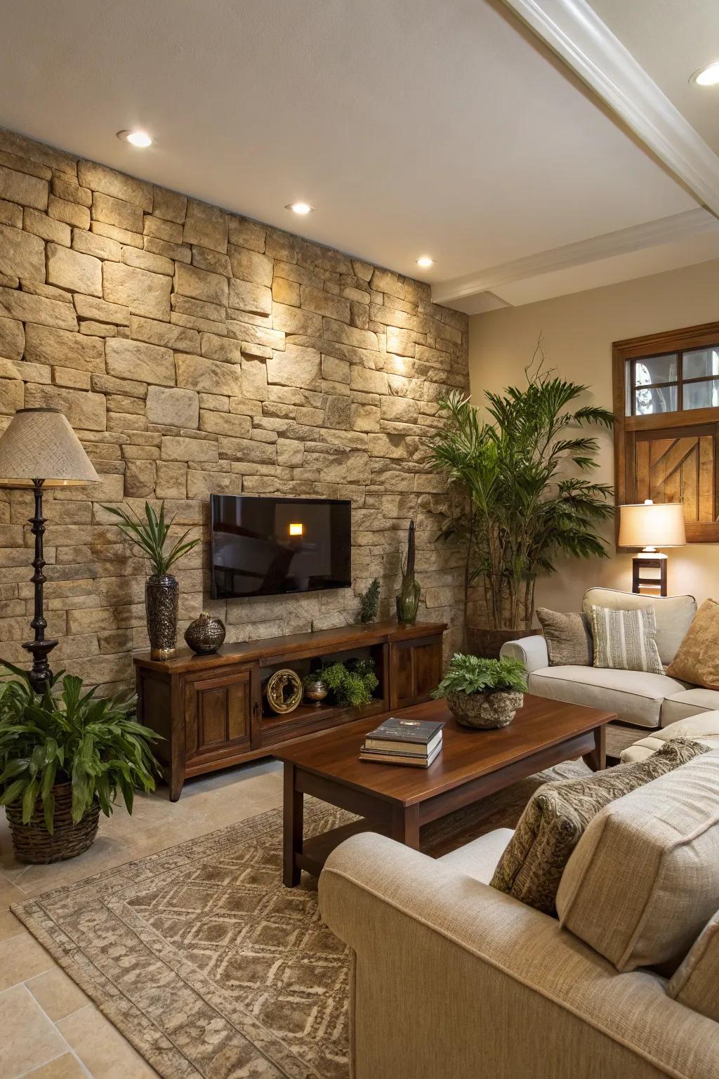 Stone boards offer a hint of nature inside.