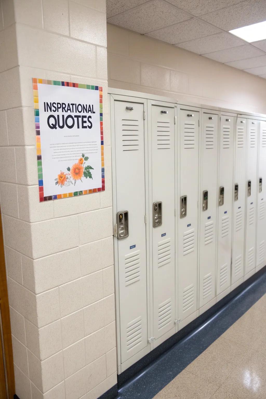 Keep stimulated with motivational quotes inside your locker.