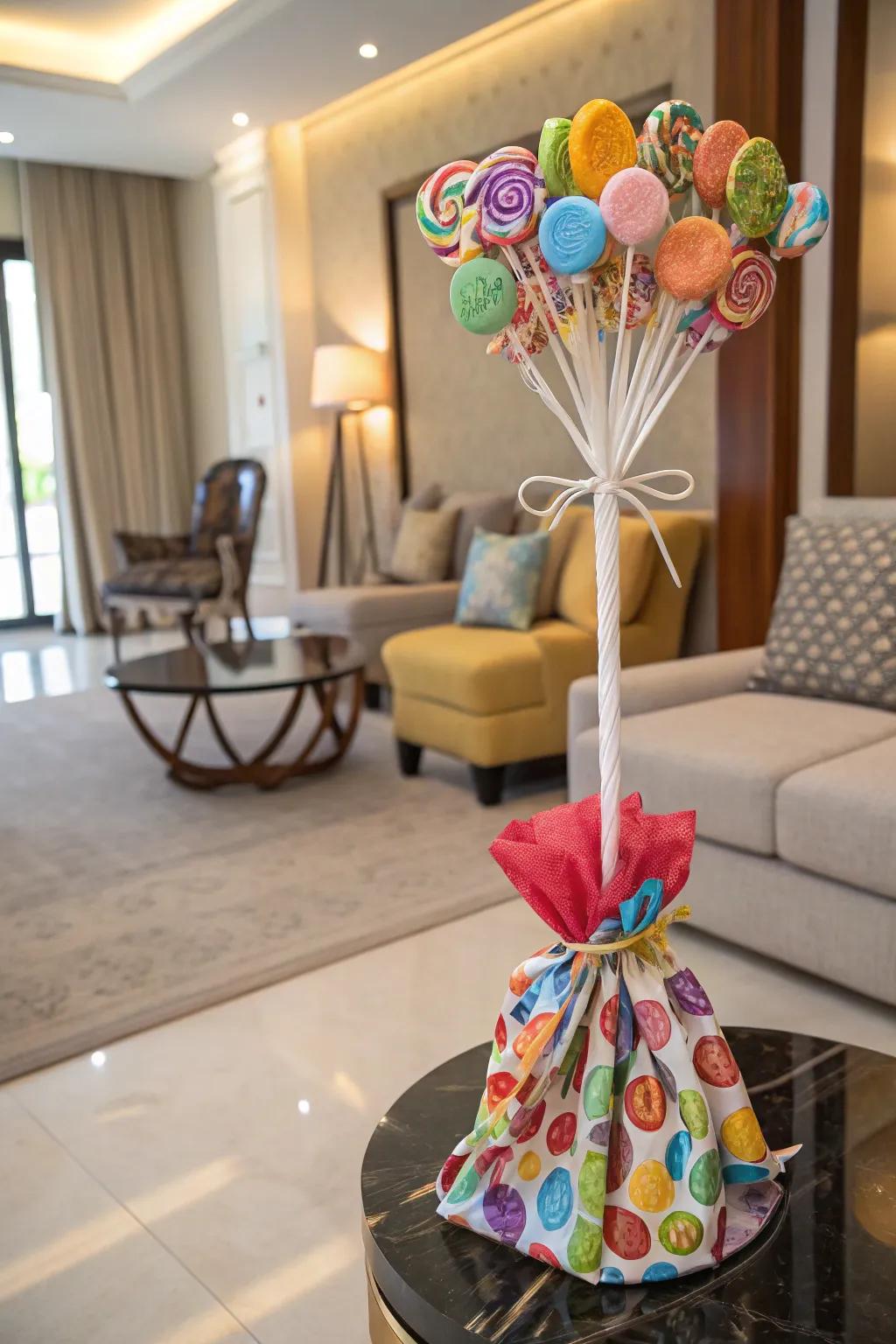 A wrapped base introduces a dash of sophistication and panache to the display.