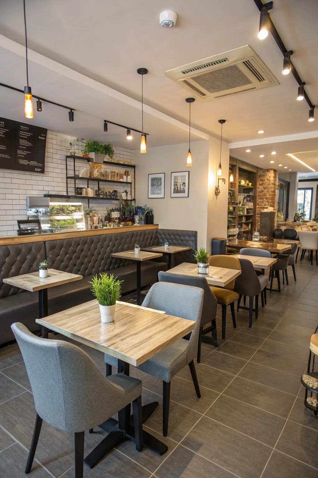 Practical furniture balances style and comfort.