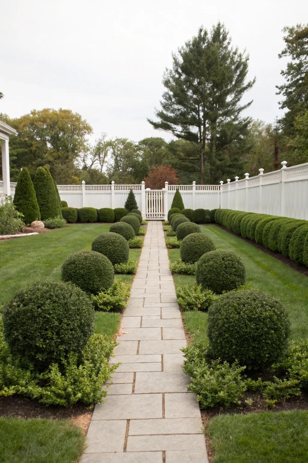 Garden design that's symmetrical for balance and simplicity.