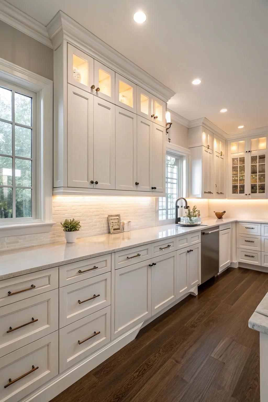 A minimalist cooking space featuring bright maple cabinets, amplifying the sense of area.