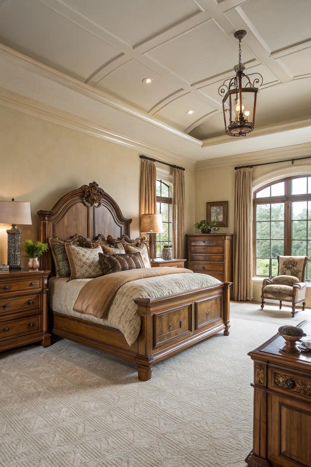 Top-quality materials add a dash of luxury to the master bedroom.