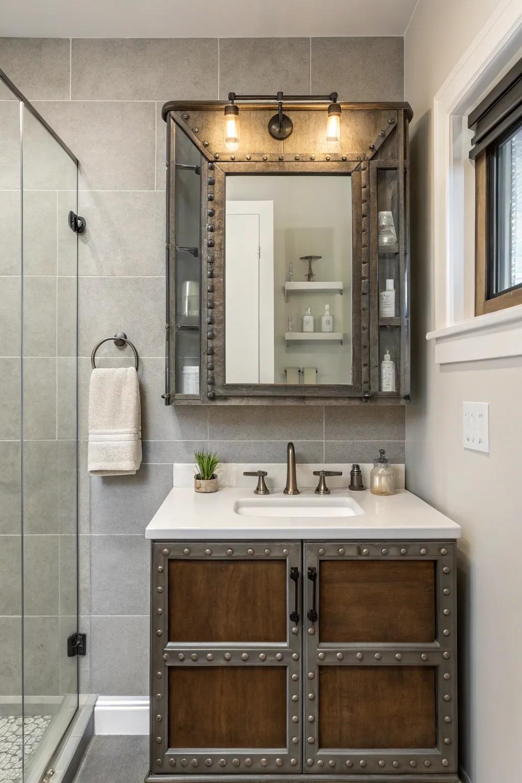 Industrial pieces introduce a bold and modern feel.