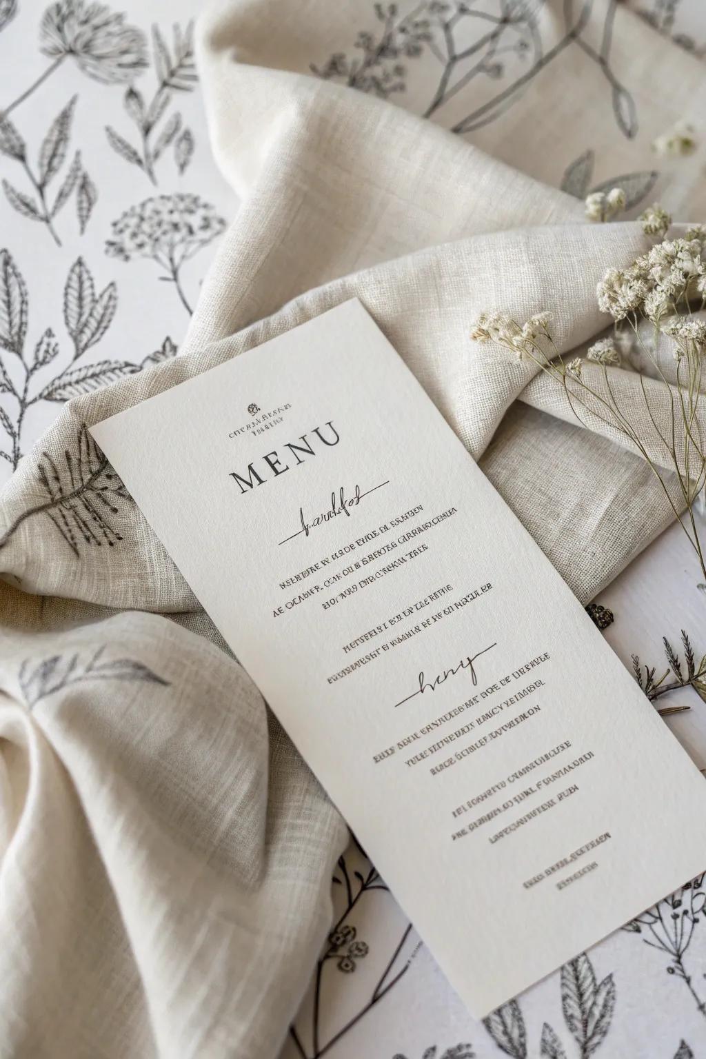 Delicate weaves impart an understated sophistication to your menu.