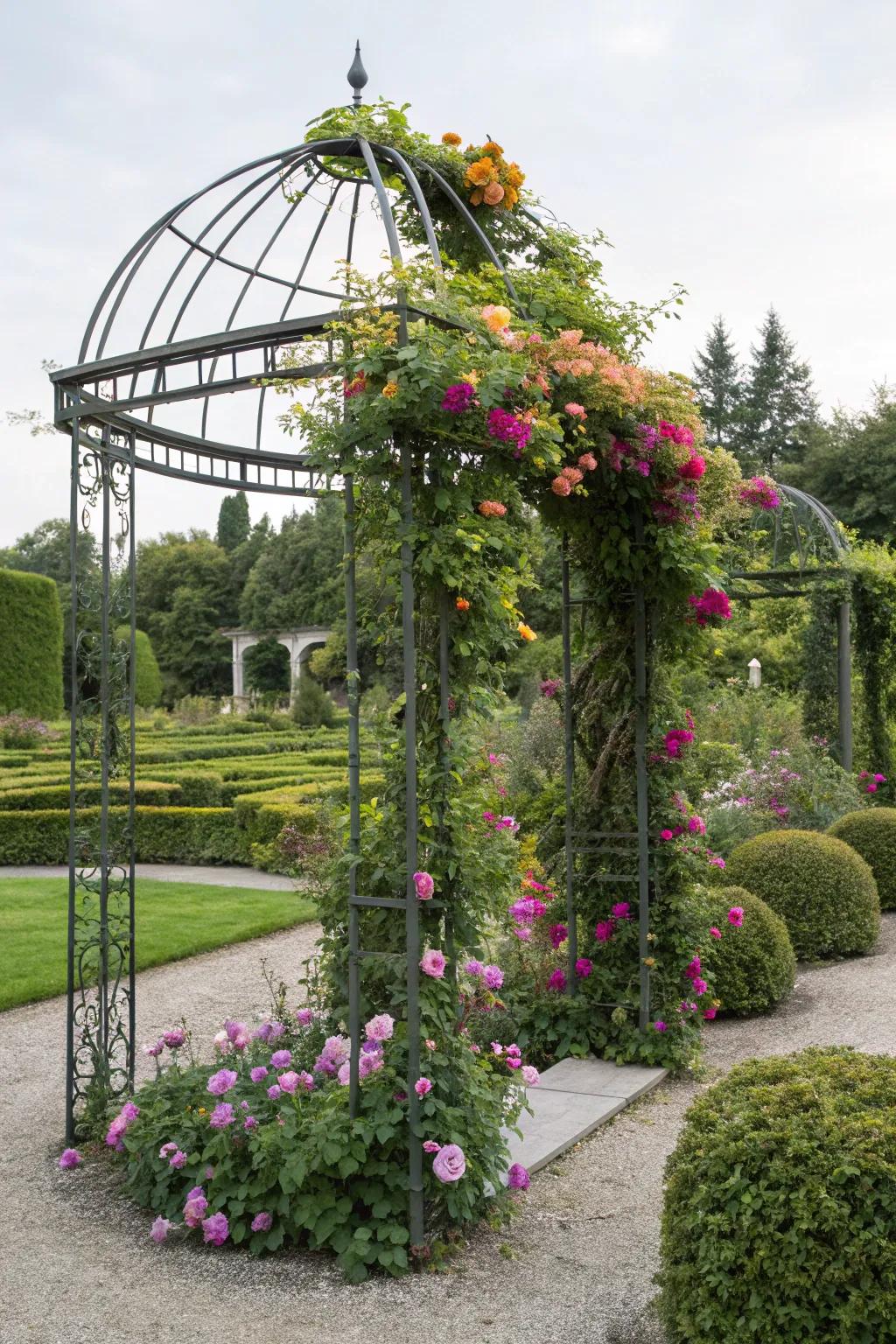 Metal climbing frames offer support and style.