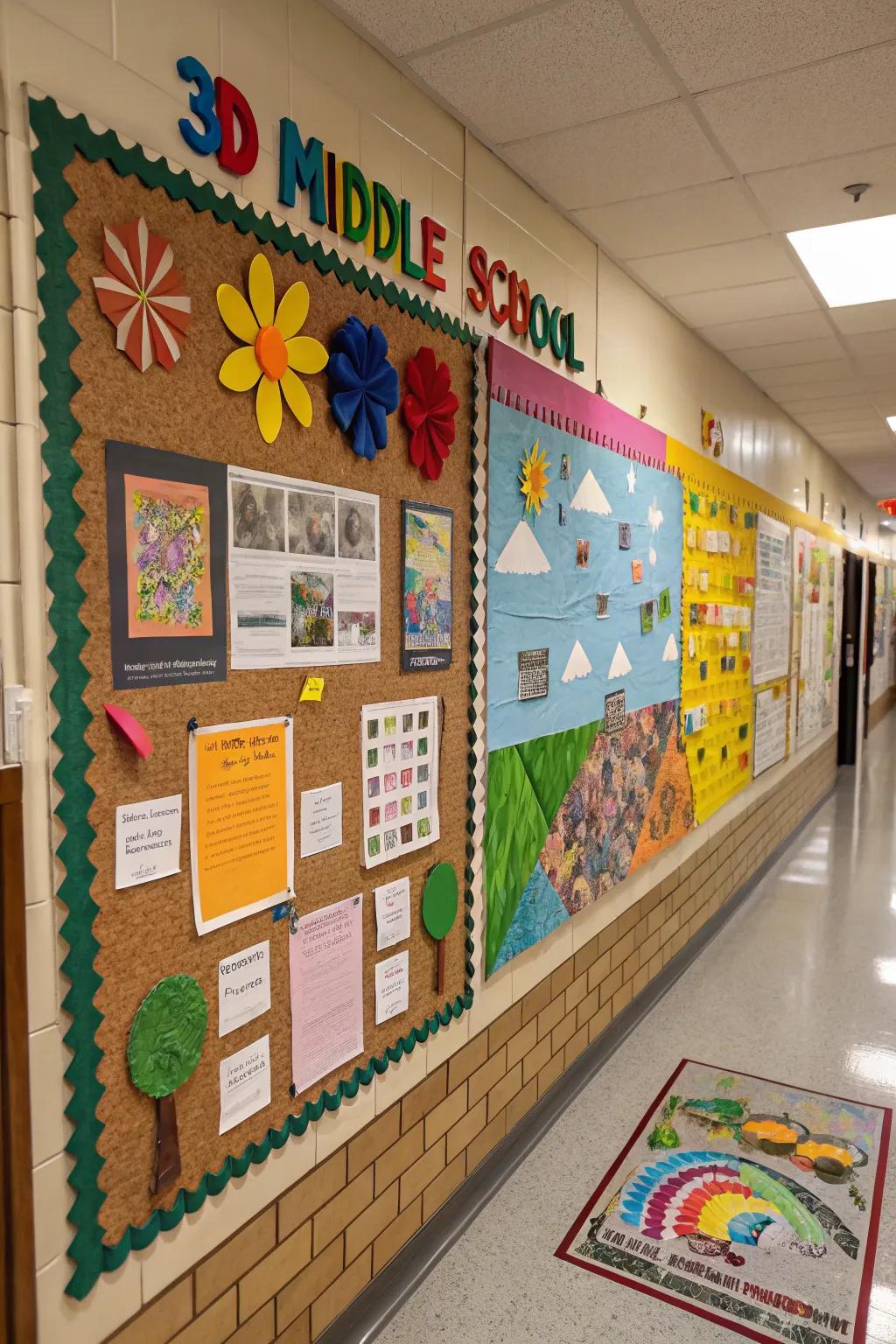 A vibrant 3D bulletin board display that stands out