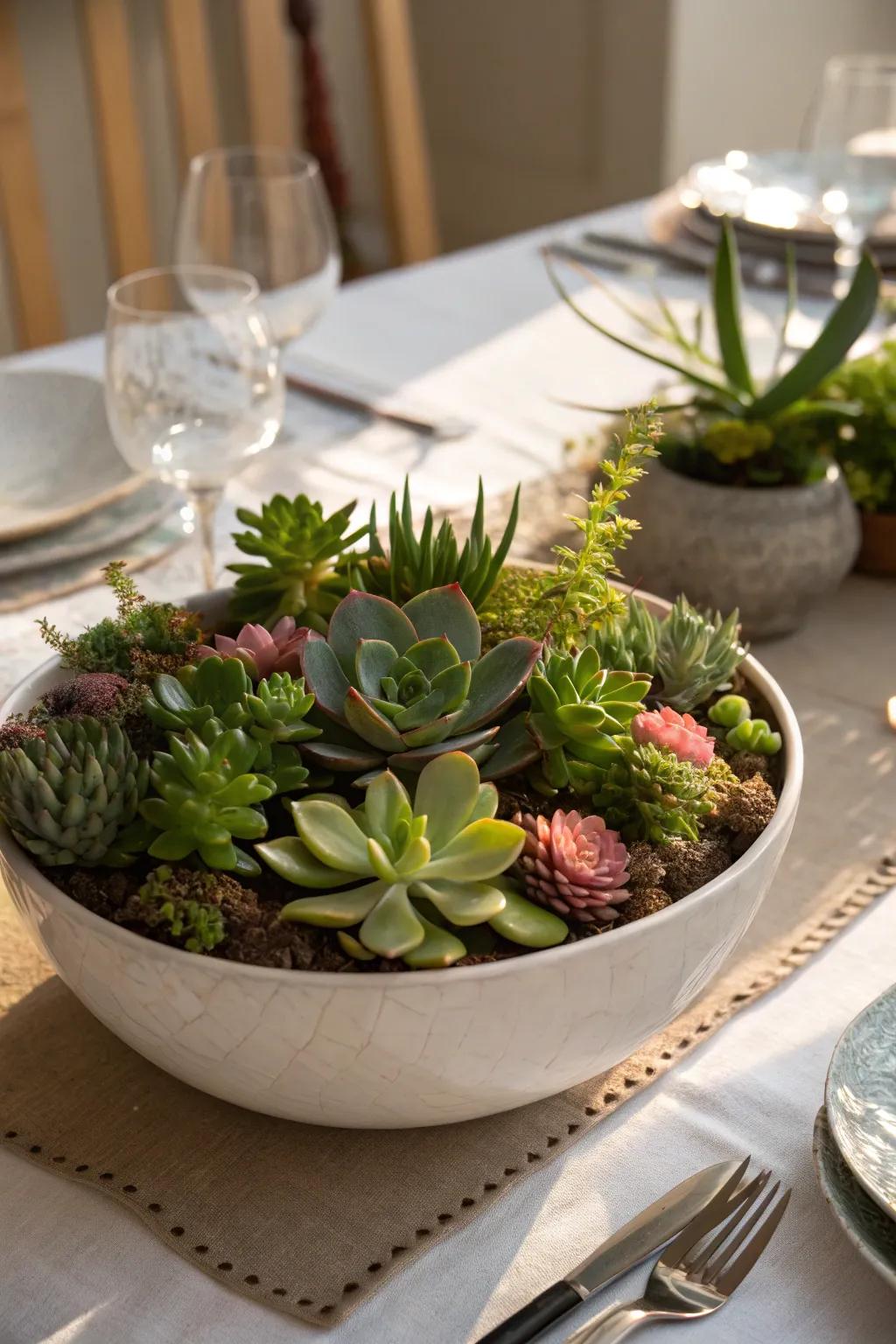 Any dining table is made more elegant by a bowl filled with desert gems.