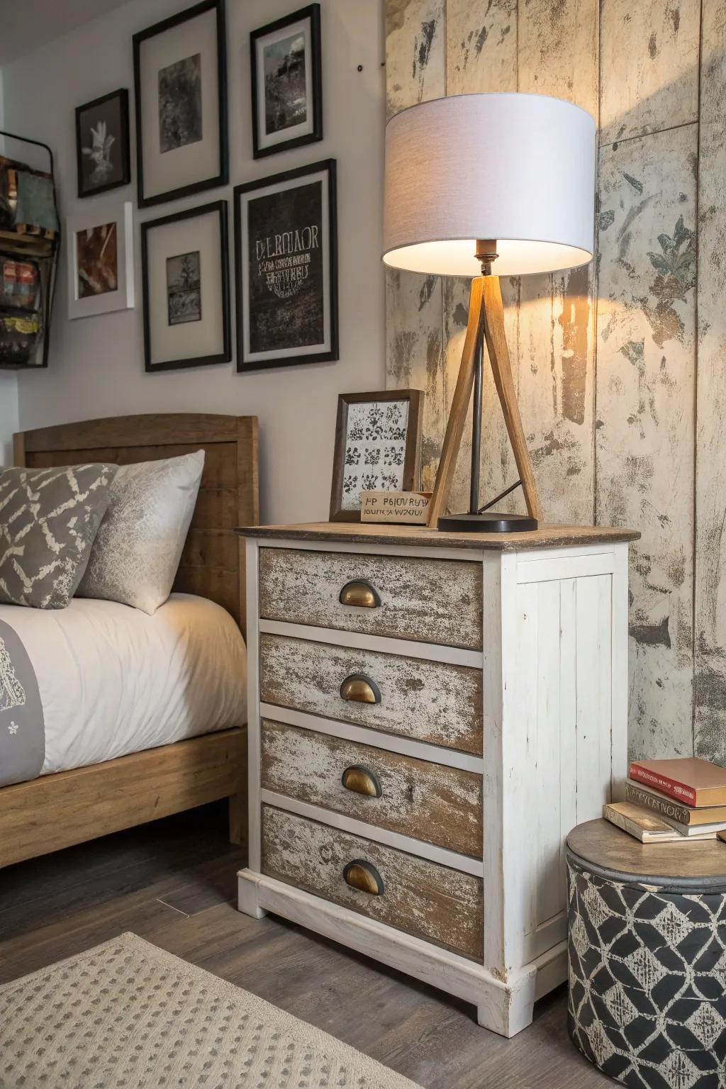 Contrasting styles to craft a visually captivating bedroom design.