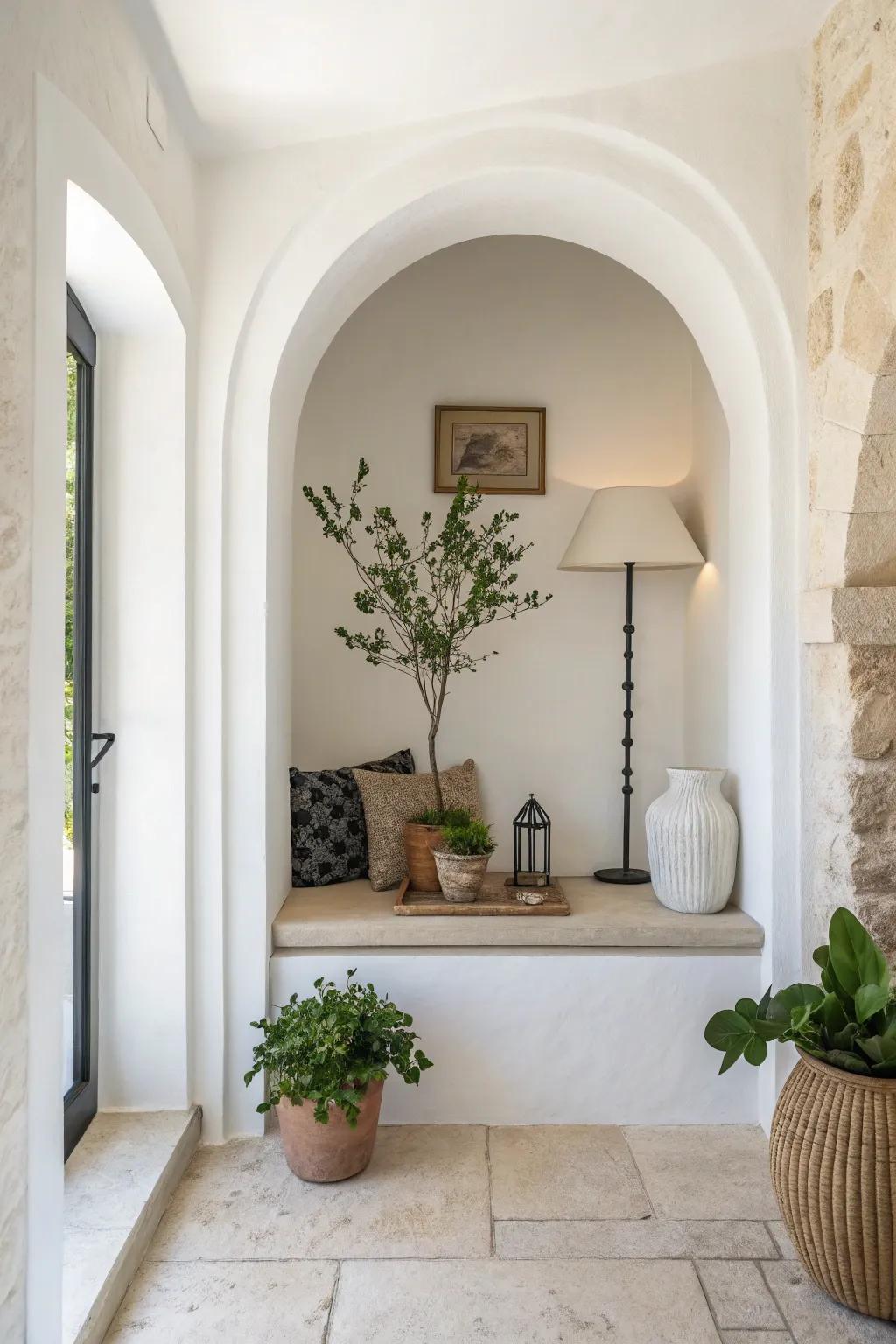 Embrace minimalism for a sleek and modern alcove.