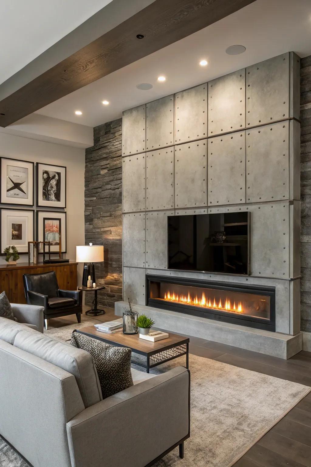 Industrial chic with natural elements creates a modern edge.