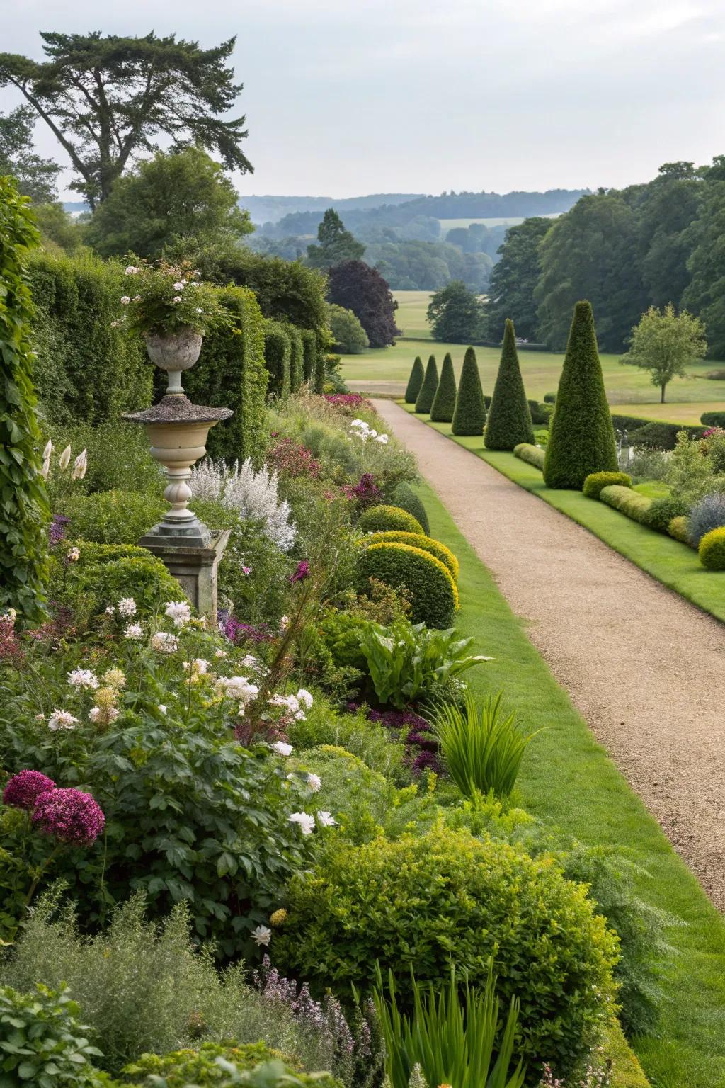 Thoughtfully positioned flora elevates the charm of a contemporary garden.