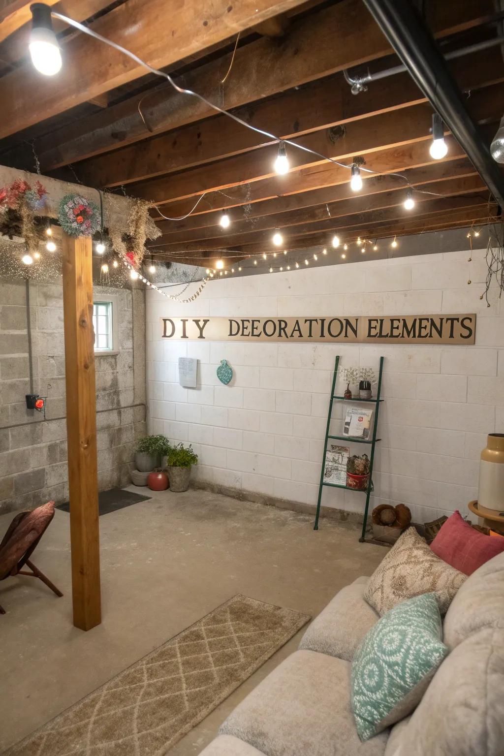 Personalised project solutions add unique flair to an unfinished basement.