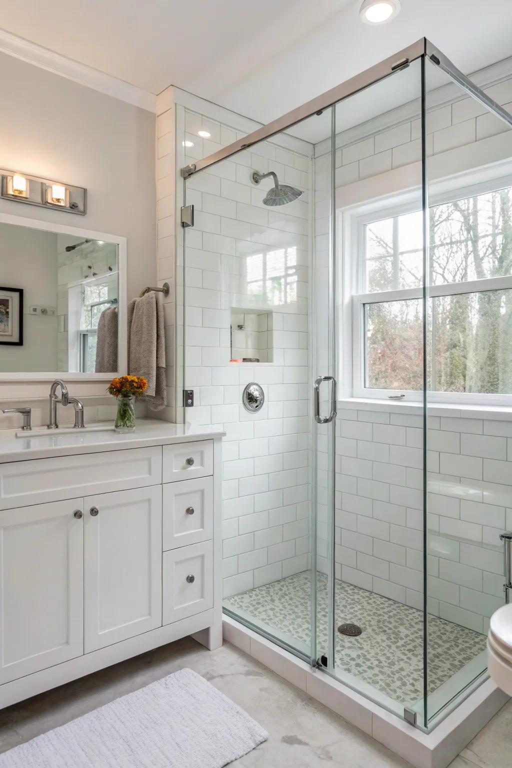 Glass surrounds maintain an open feeling.