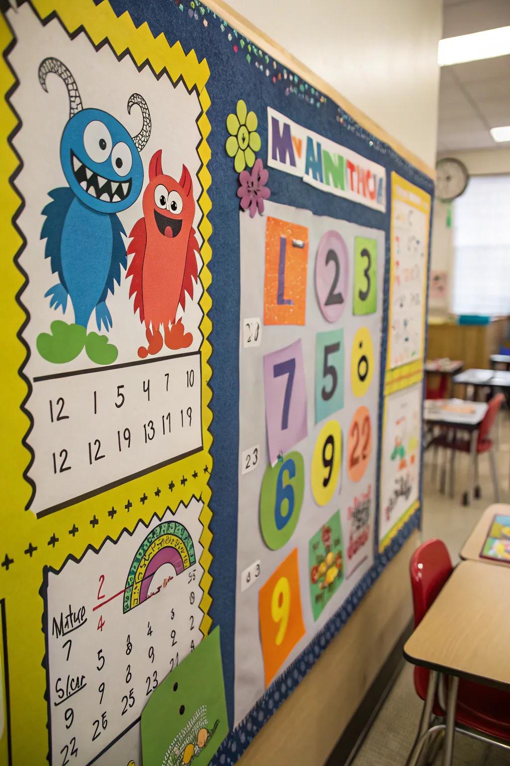 A math-focused monster board merging education with entertainment.