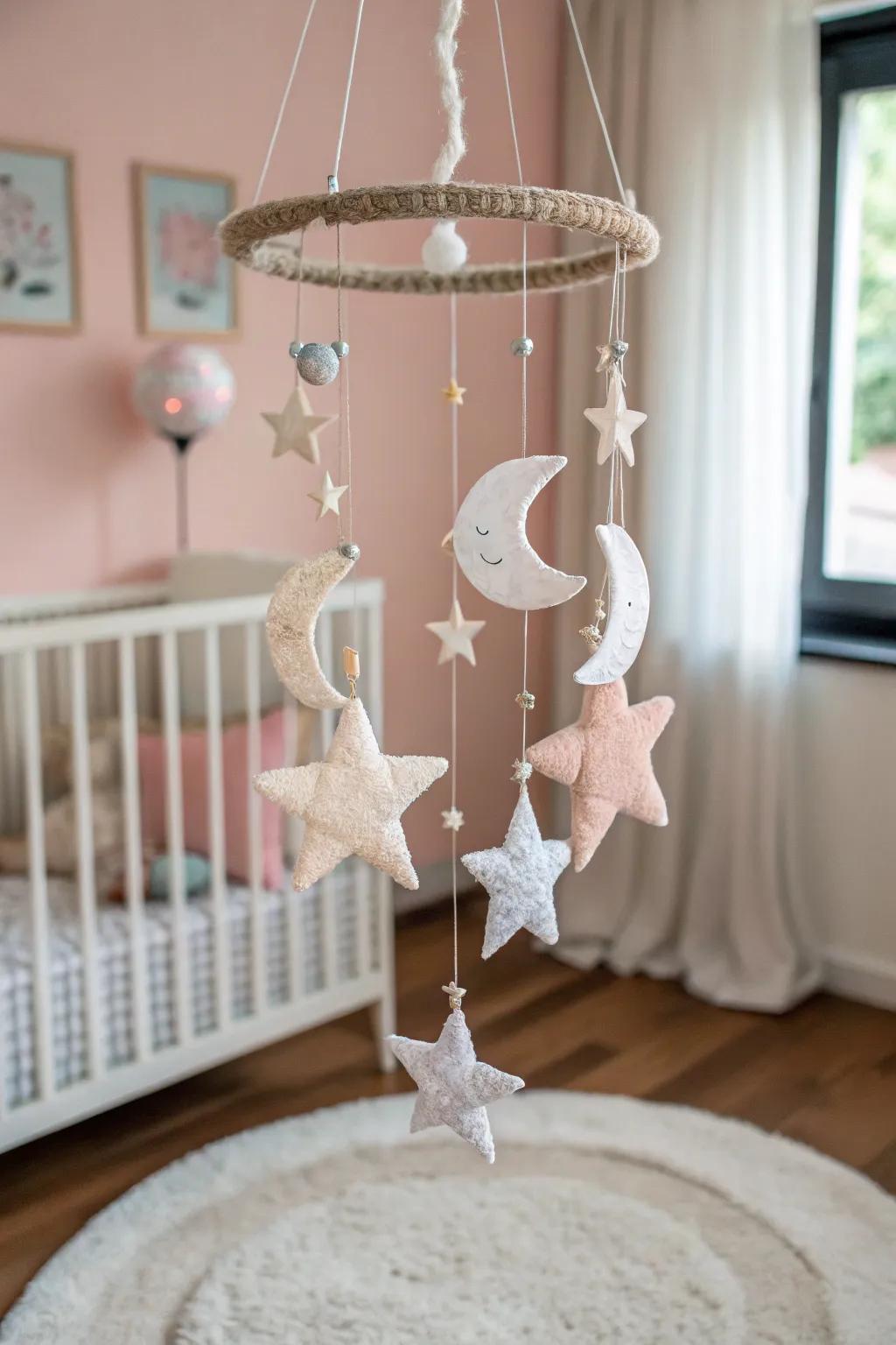 A celestial nursery mobile makes for a memorable gift.