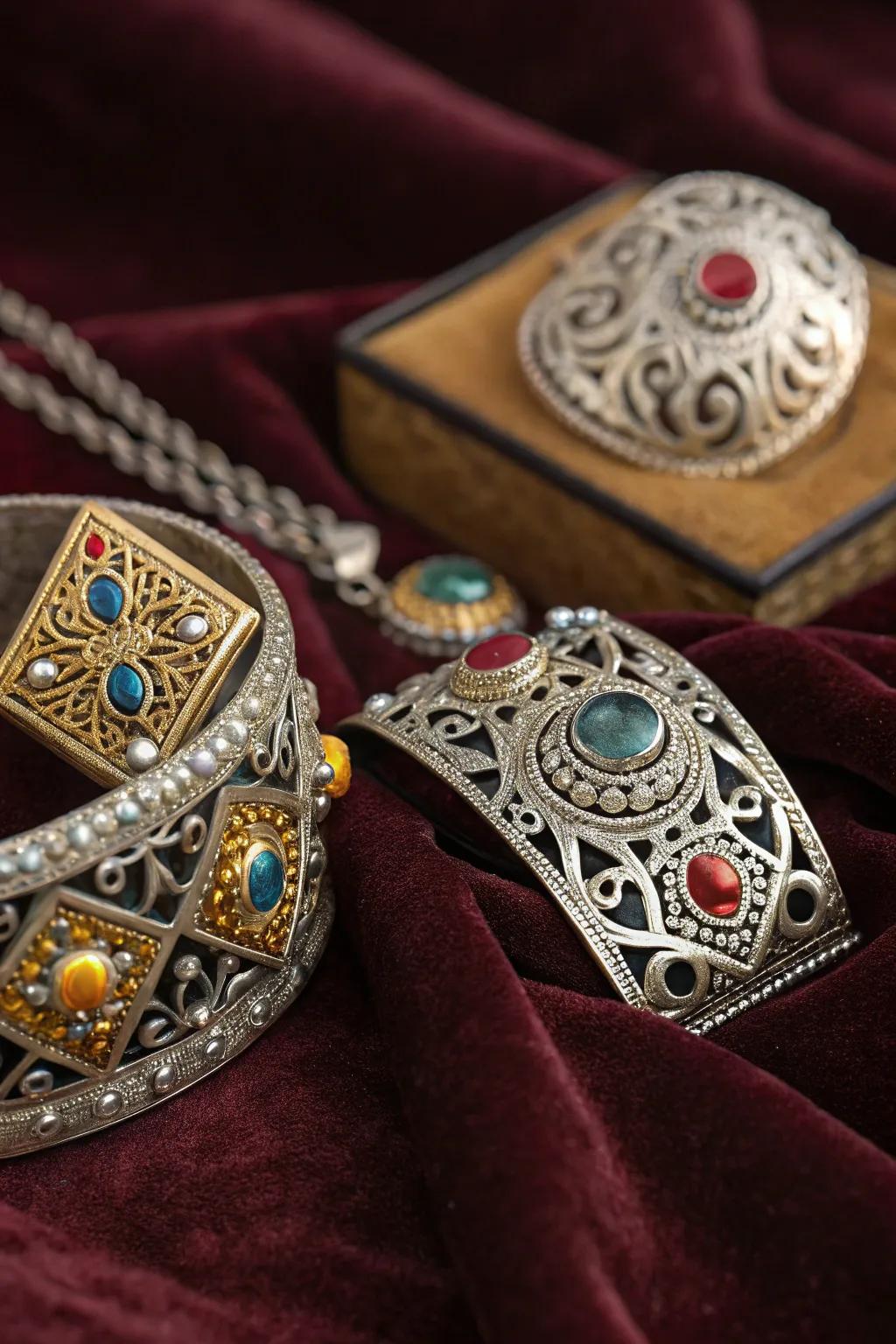 Exquisite Moroccan jewelry showcasing traditional craftsmanship.