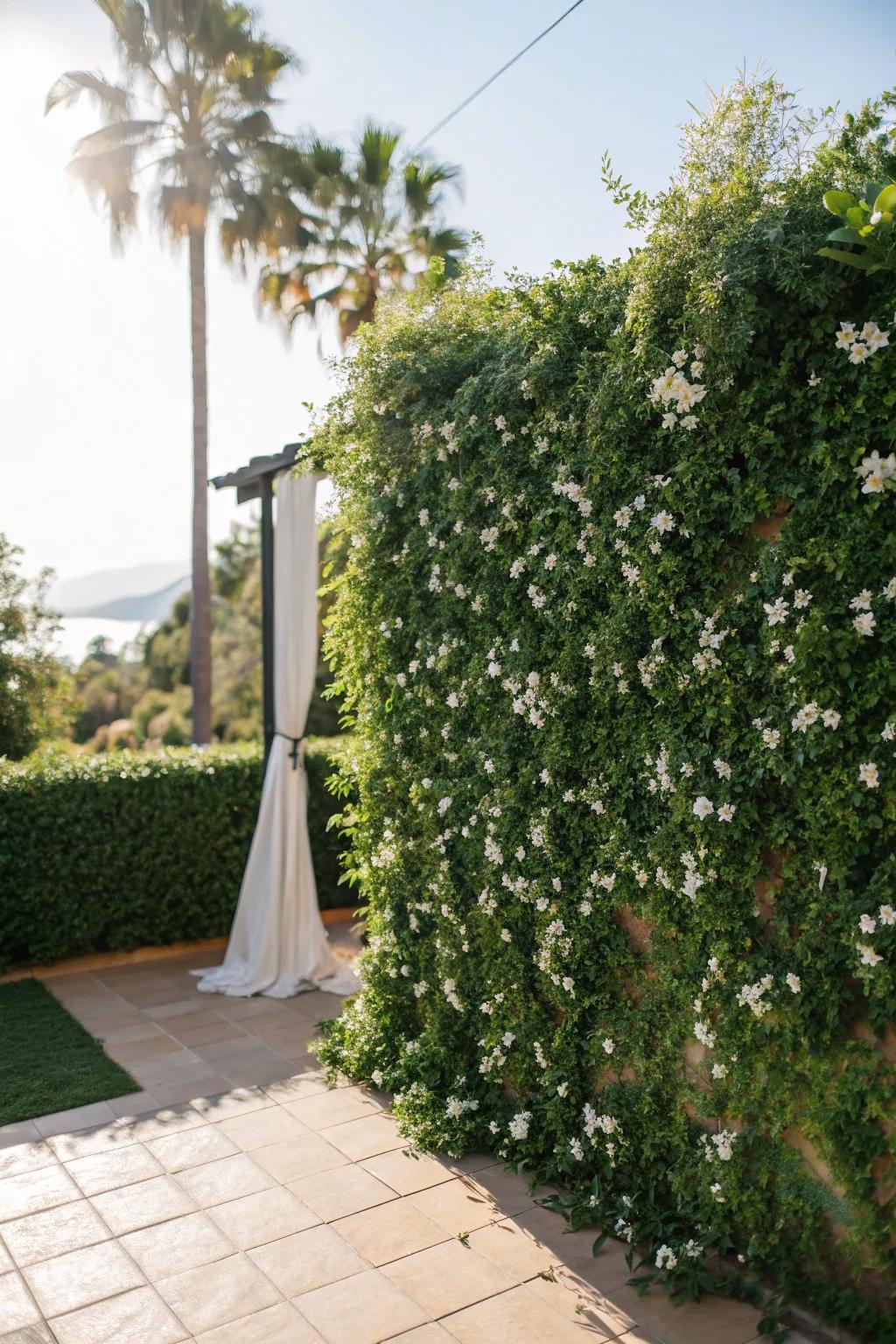 Embrace nature with a garden-inspired greenery backdrop.