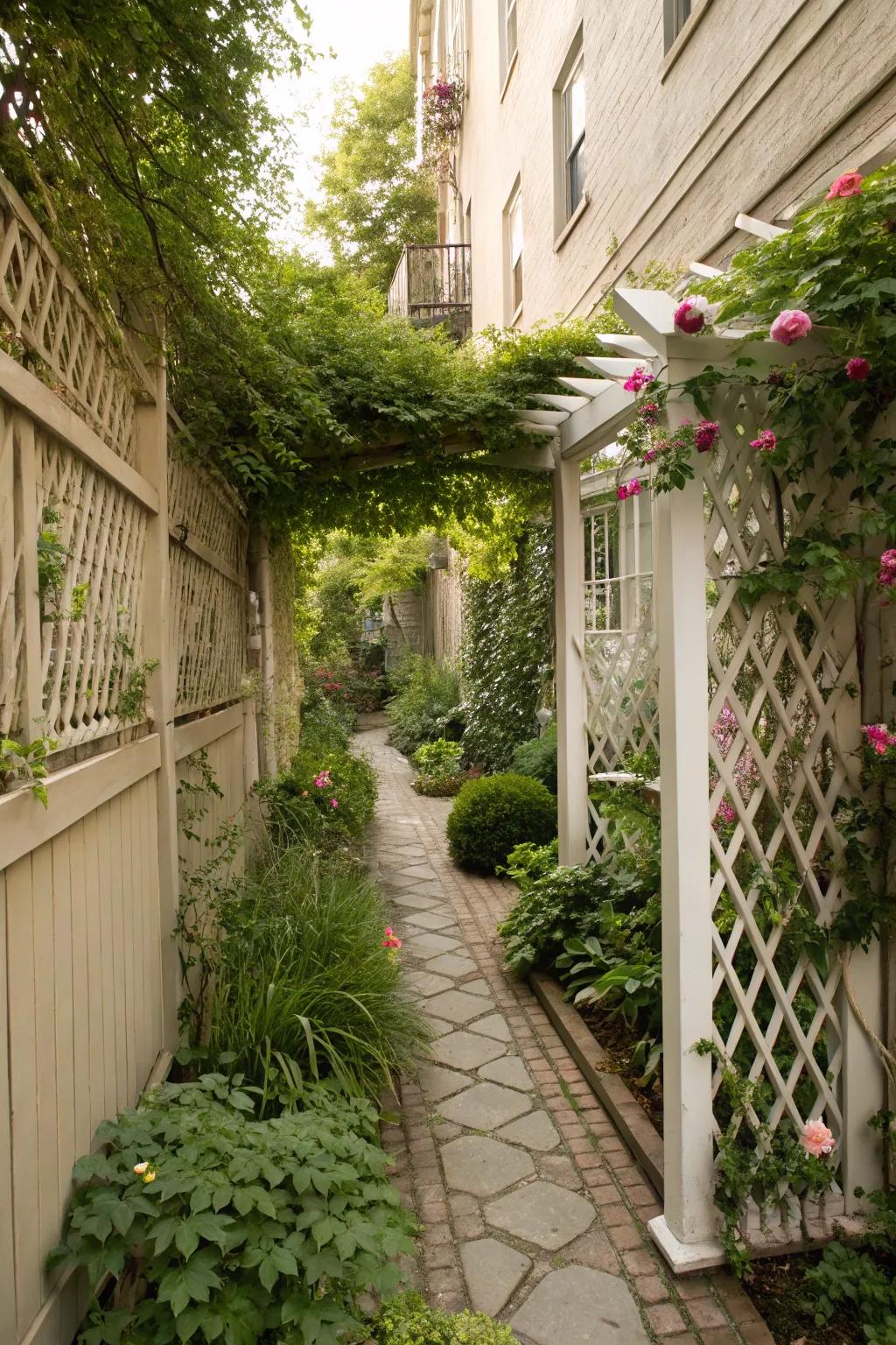 Edging and supports provide support and solitude.