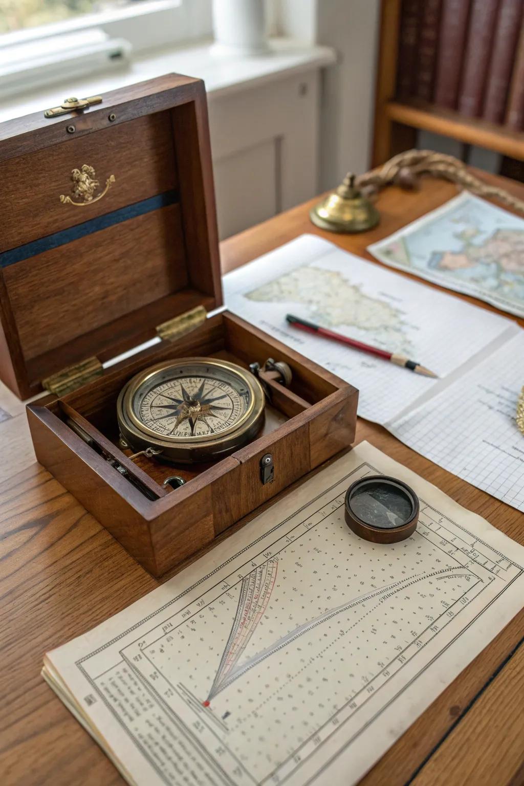 A compass set stands as an excellent present for the spirit of exploration.