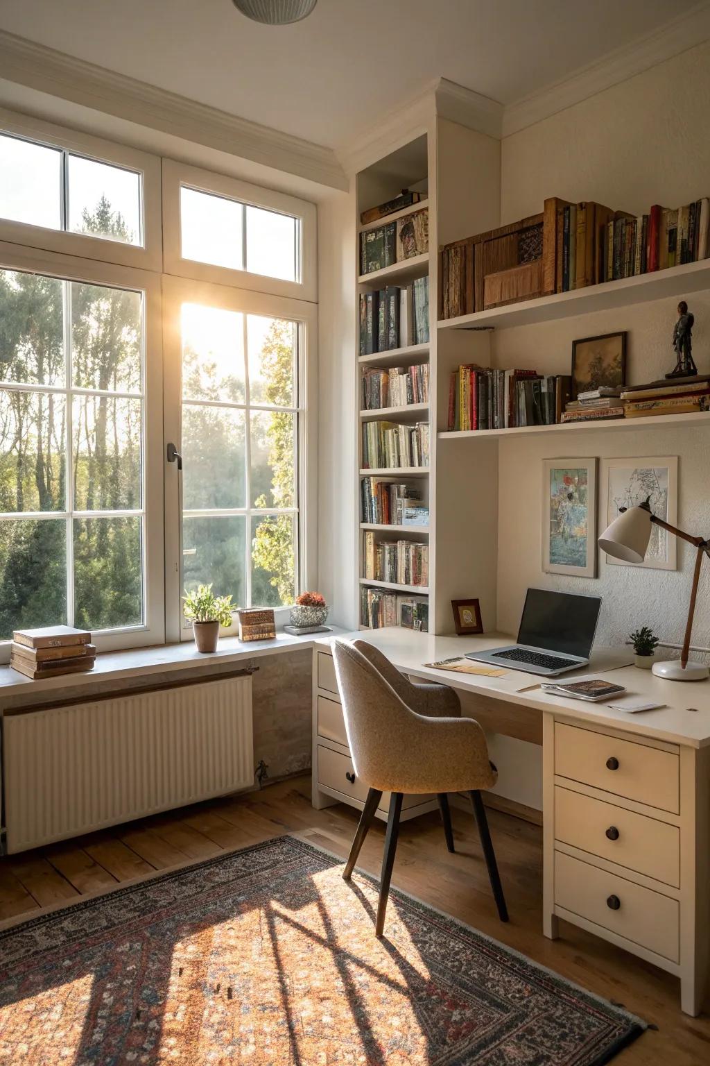 A well-lit area invites to your virtual meetings.