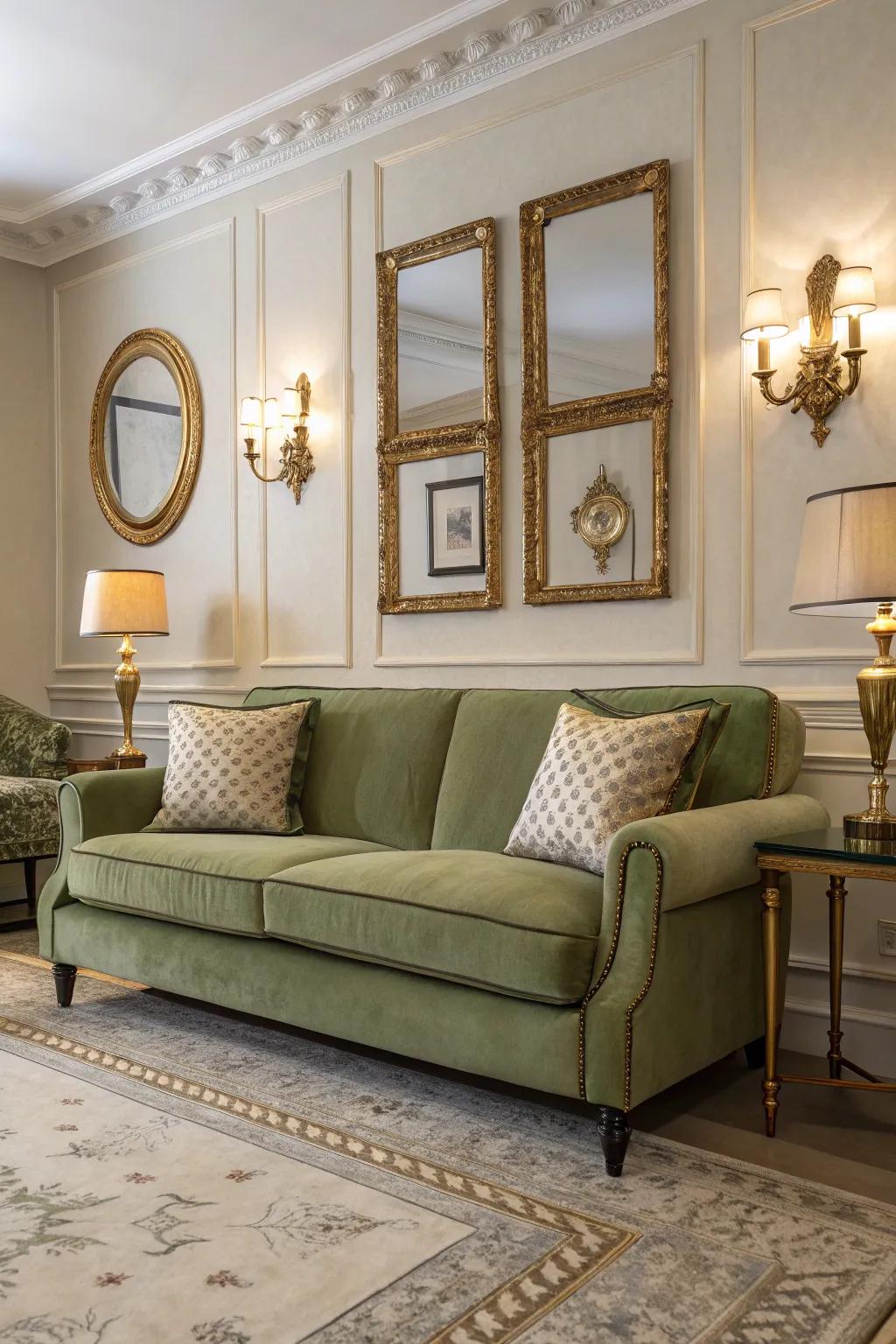 Golden accents introduce a lavish feel to the setting.