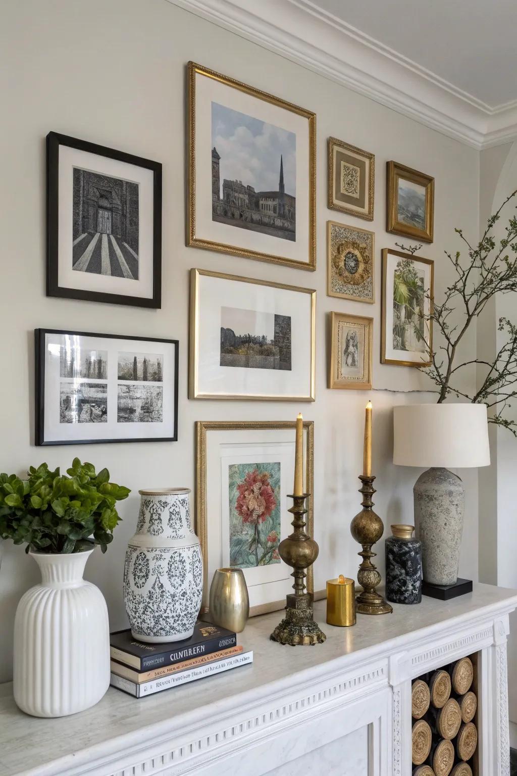 Wall art adds personality and sparks interest.