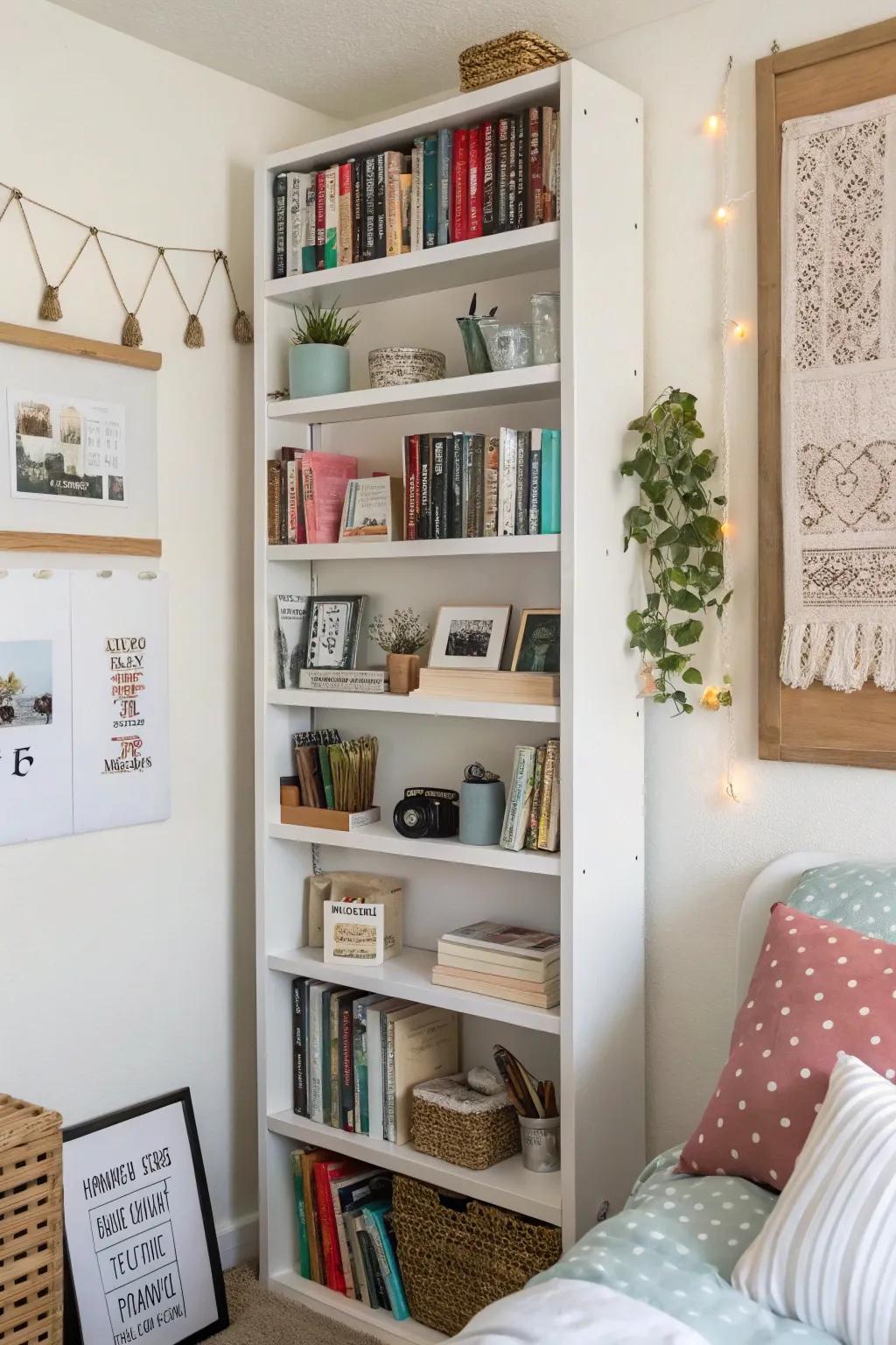 Small spaces benefit from vertical storage because it adds elegance and efficiency.