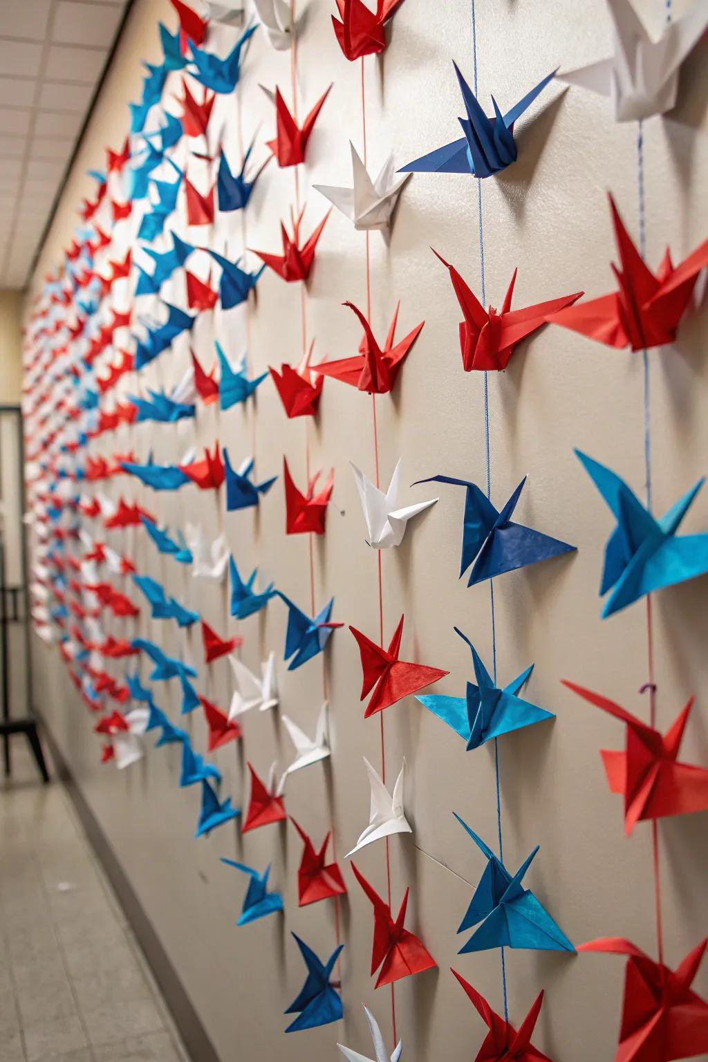 A wall adorned with cranes, poised for rearrangement.