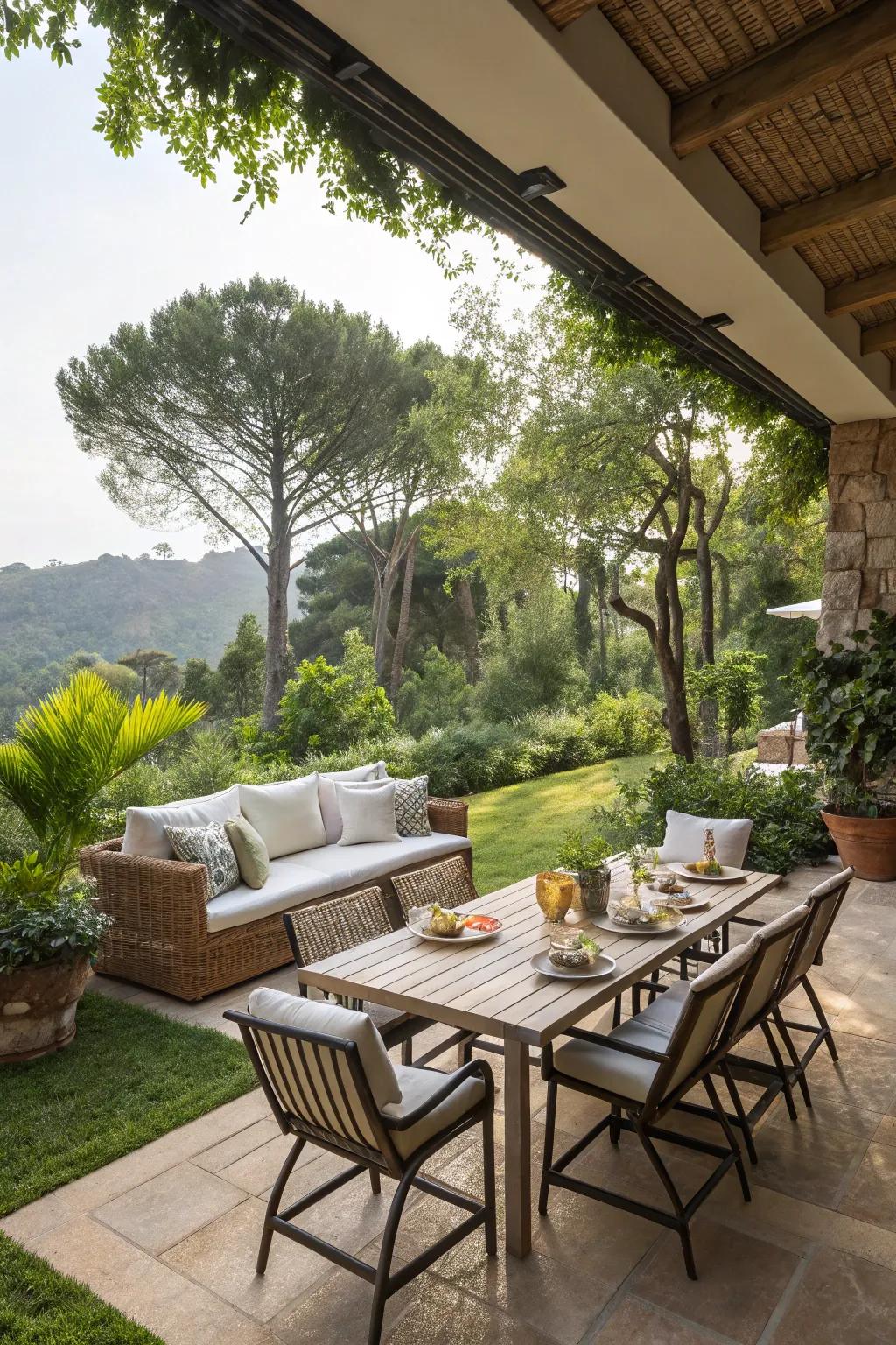 Exterior living quarters make gardens an extension of your home.