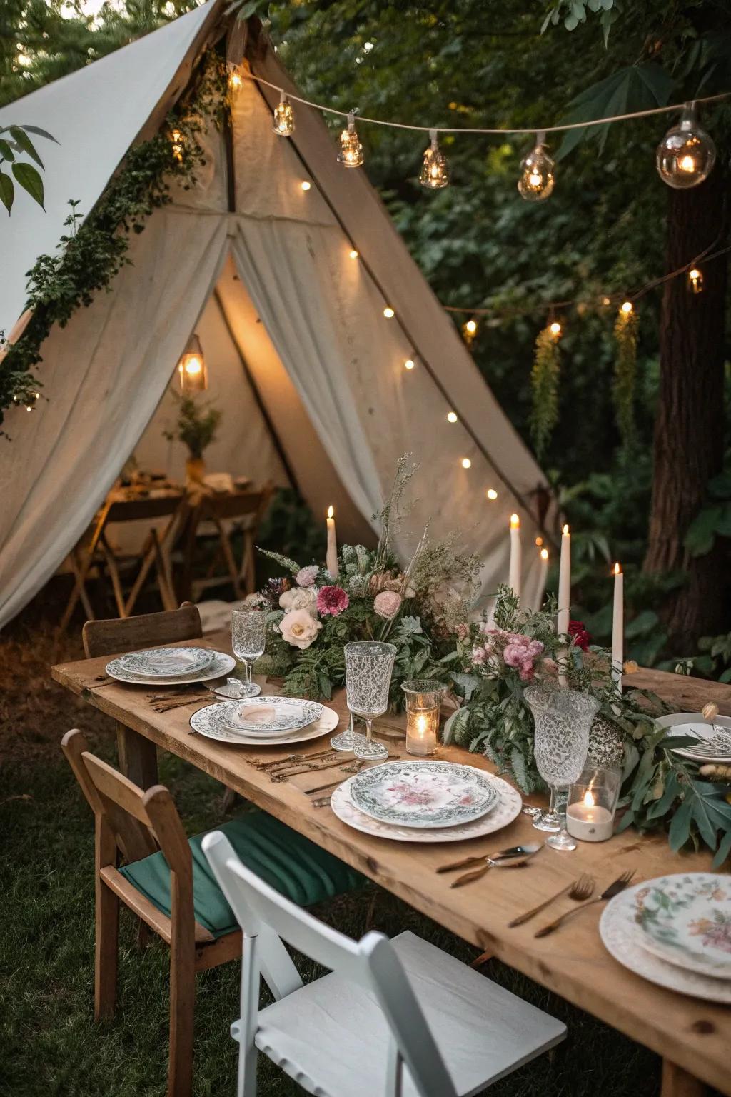 Themed settings make the celebration visually cohesive.