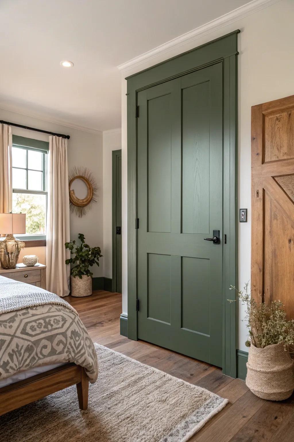 Gloaming herb doors craft a tranquil and nature-inspired atmosphere.