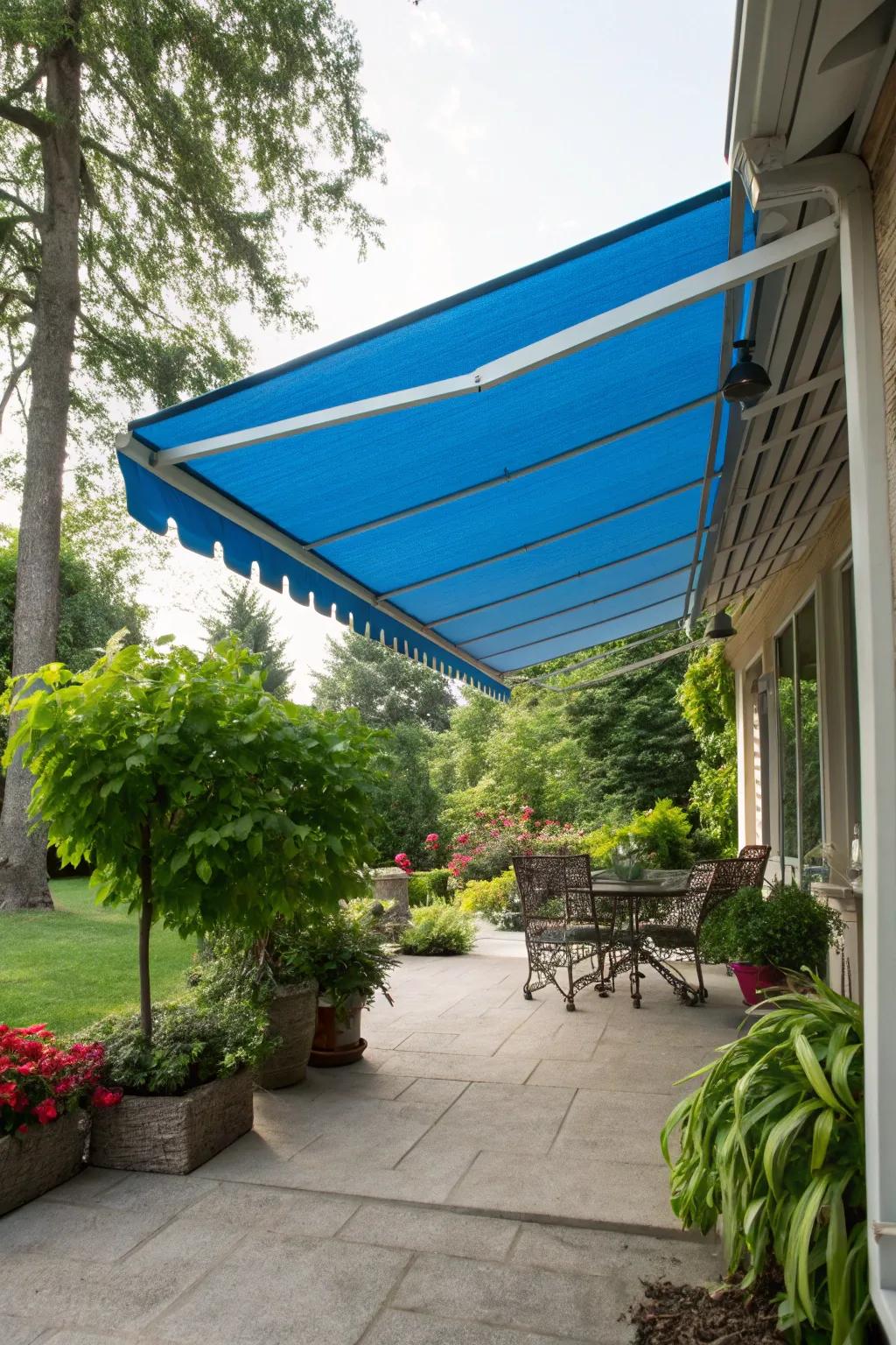 Bold colors can turn your awning into an eye-catching focal point.