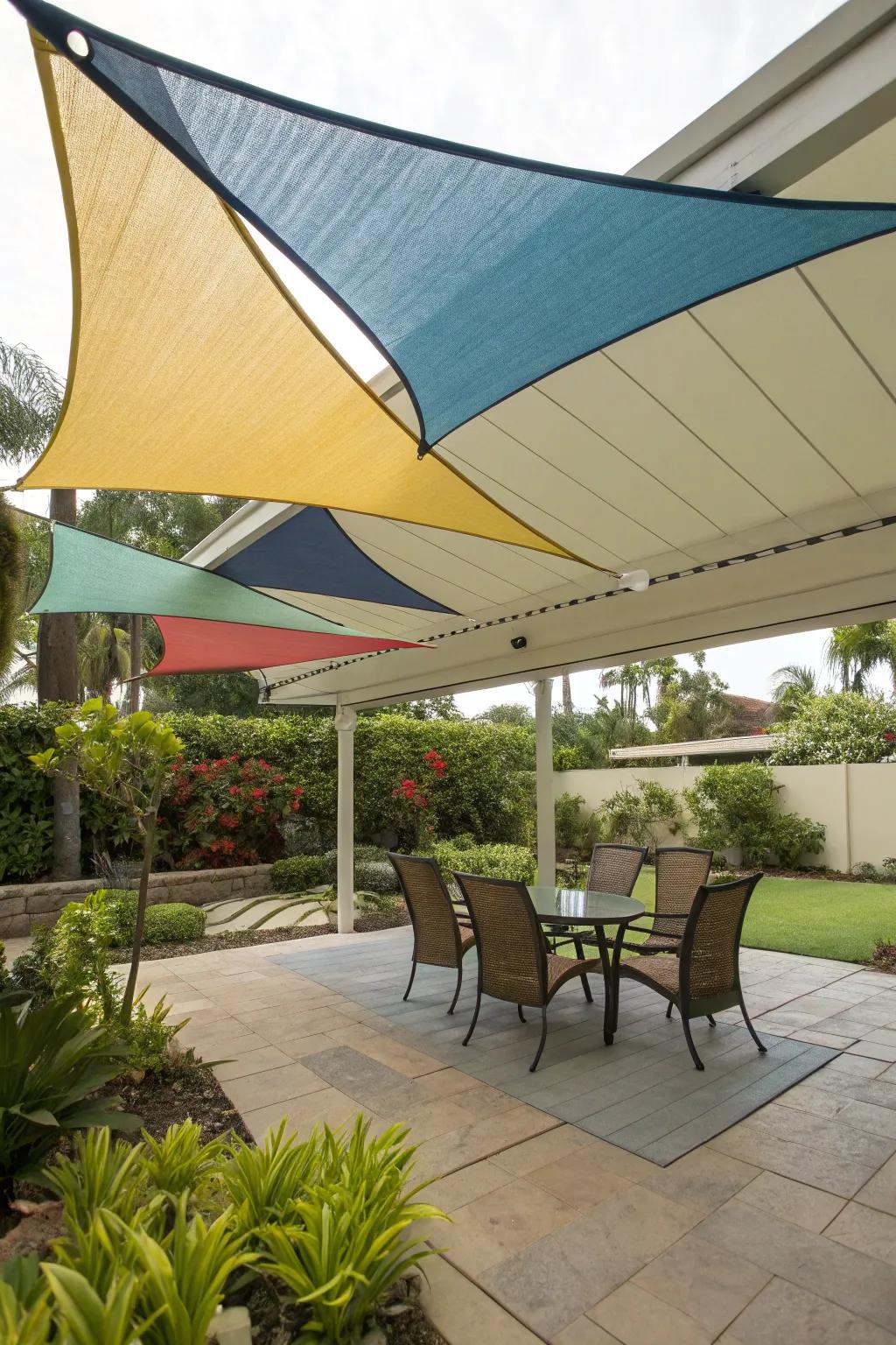 Sun veils deliver striking aesthetics and rain safeguarding.