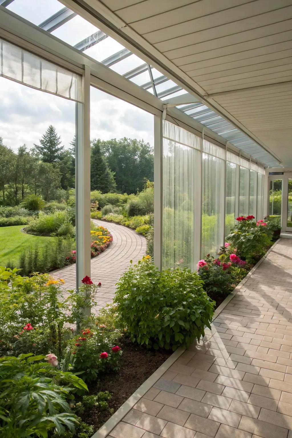 Vinyl walls providing protection without sacrificing views.
