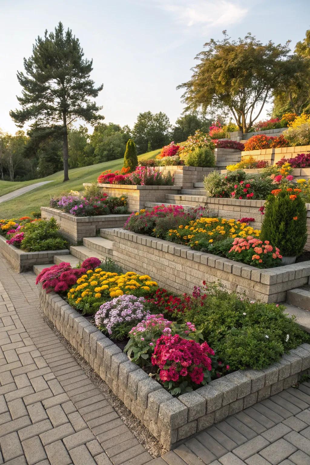 Tiered layers contribute dynamic structure to your garden.