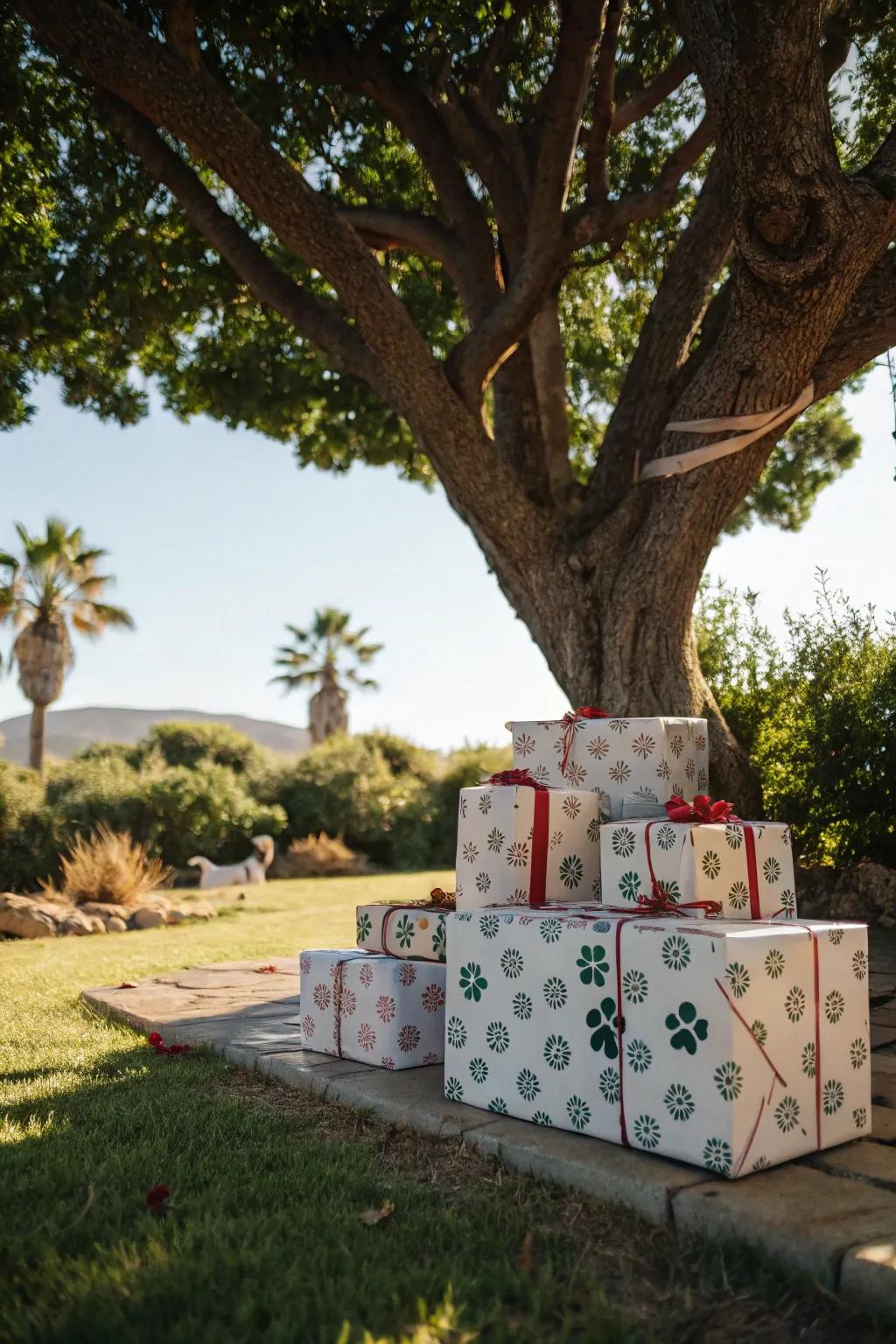 Bespoke paw print wrapping paper elevating gift-giving.