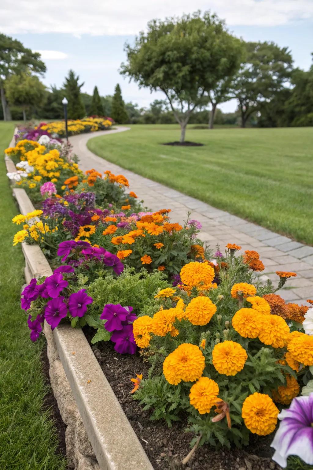 Colorful blooms add vibrancy and joy to the garden.