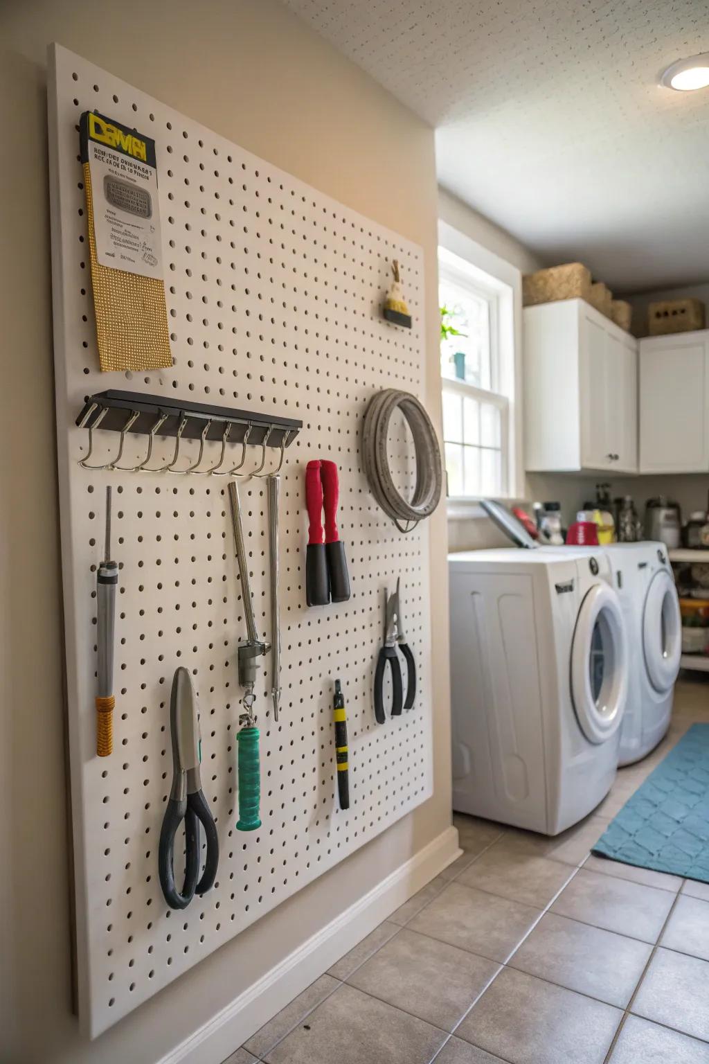 With useful panel board accents, you can keep tools close at hand.