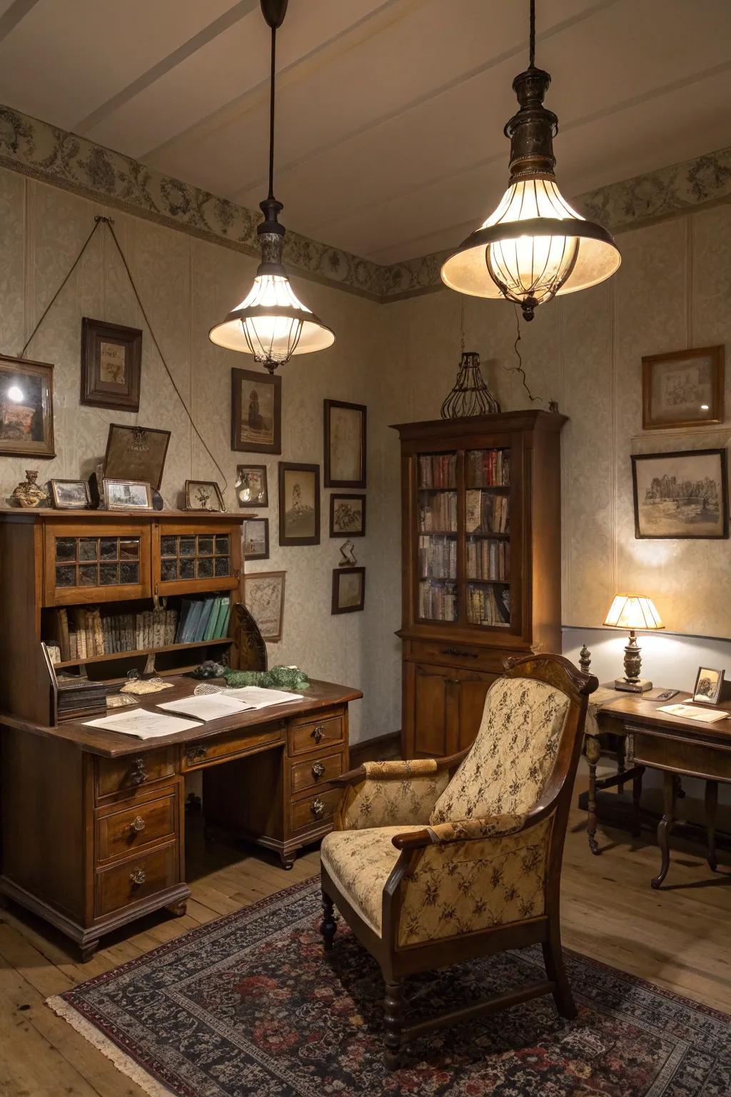 Vintage pendants evoke a sense of timeless grace.
