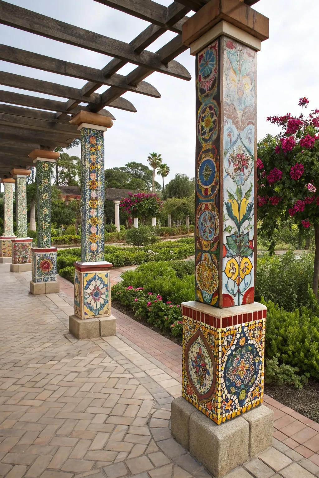 Tile mosaics offer a colorful, artistic embellishment.