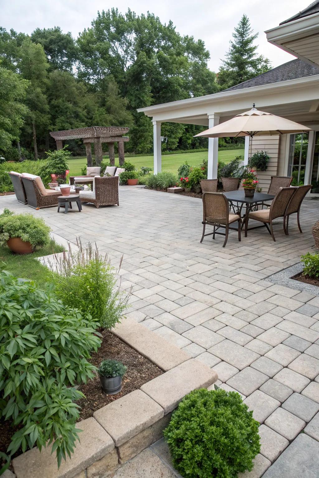 A versatile open patio with plenty of space for activities.