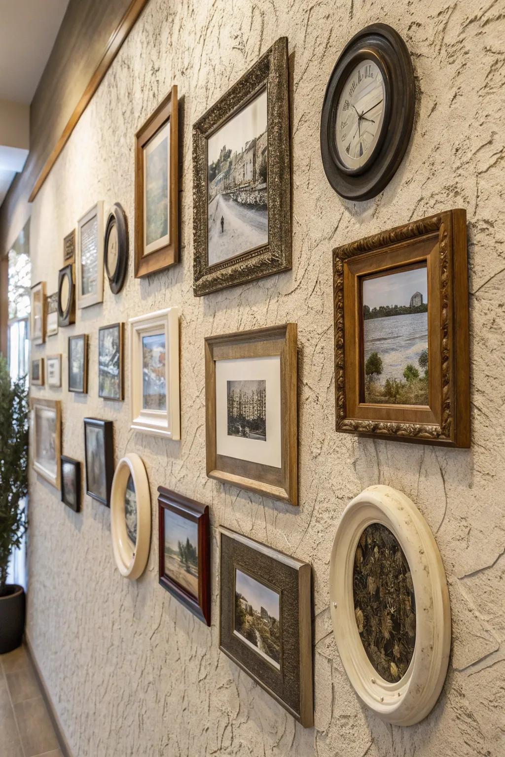 An asymmetrical configuration that crafts a spirited and artistic photograph arrangement.