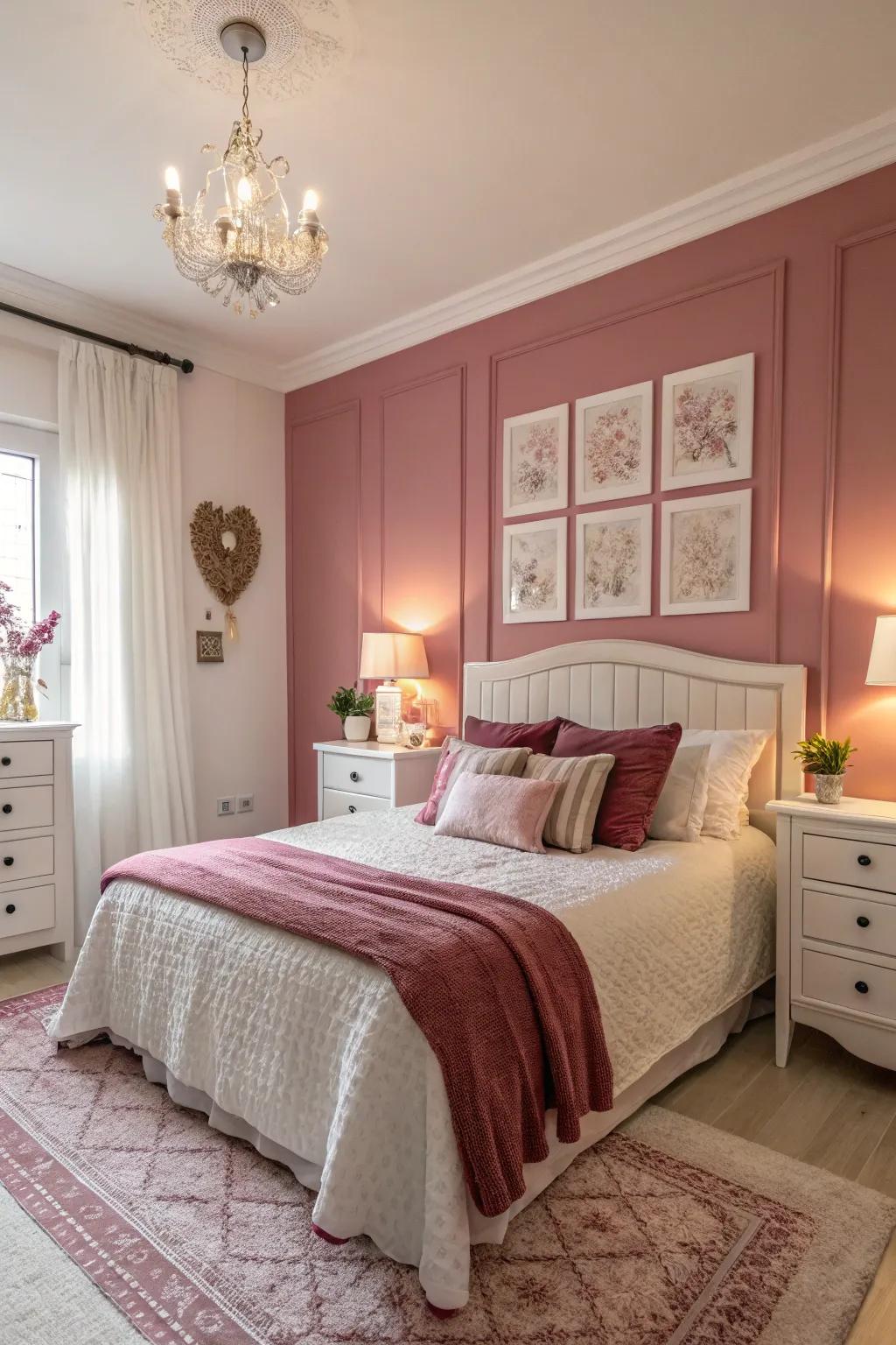 Tranquil rose tones bring warmth and balance to your bedroom.