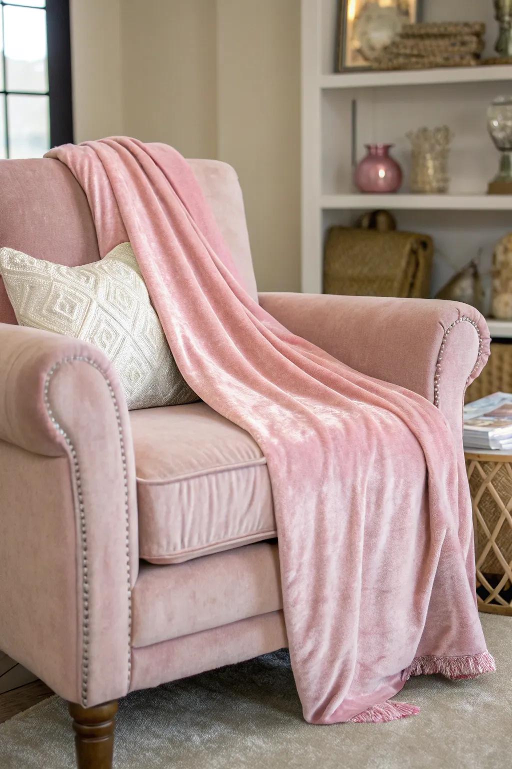 Warm and inviting pink accents.